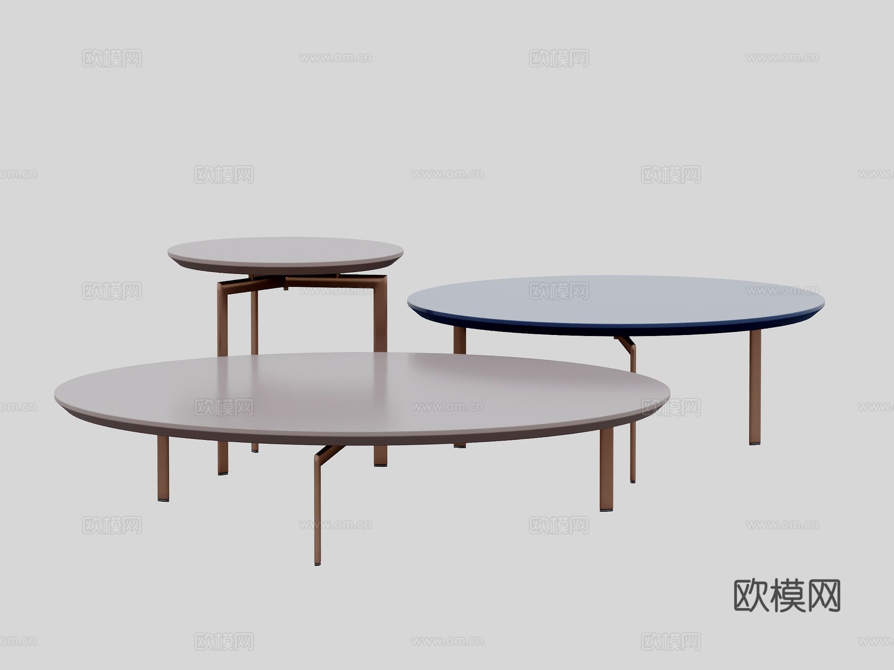 现代茶几组合现代边几金属茶几现代桌几3d模型