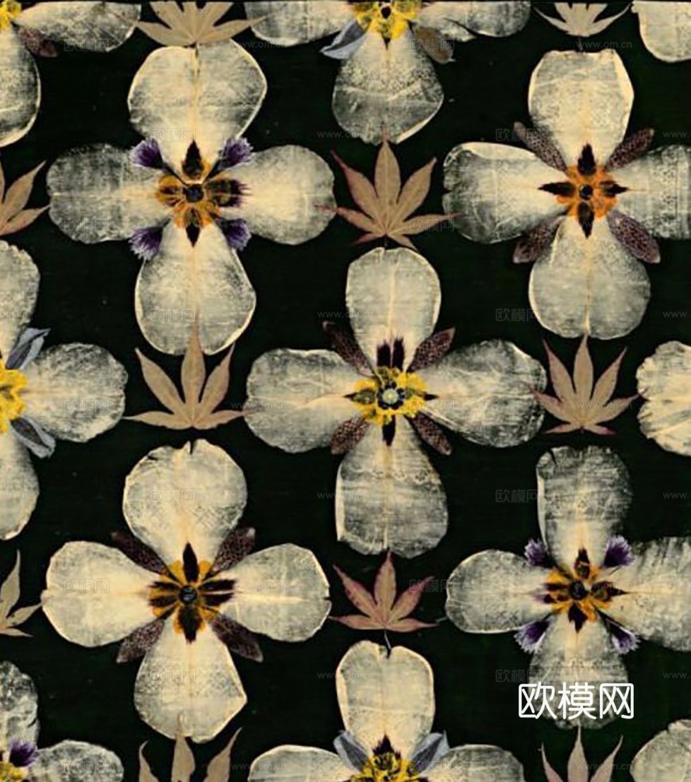 中古复古布纹 花纹图案 沙发抱枕布纹布料