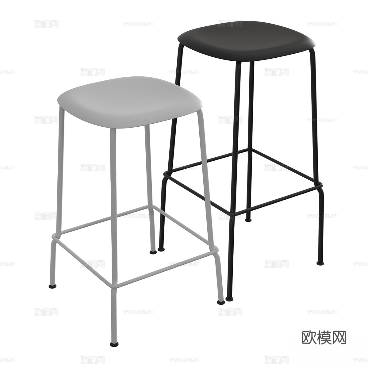 Soft Edge Bar Stool P303d模型