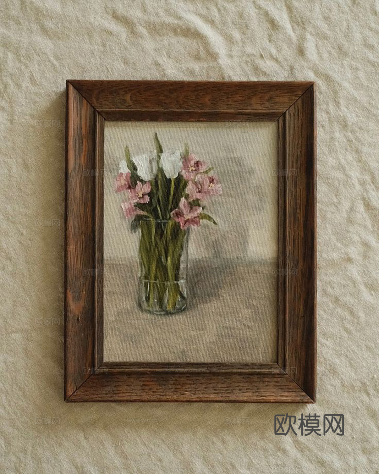 中古挂画组合 装饰画挂画 抽象画立体画