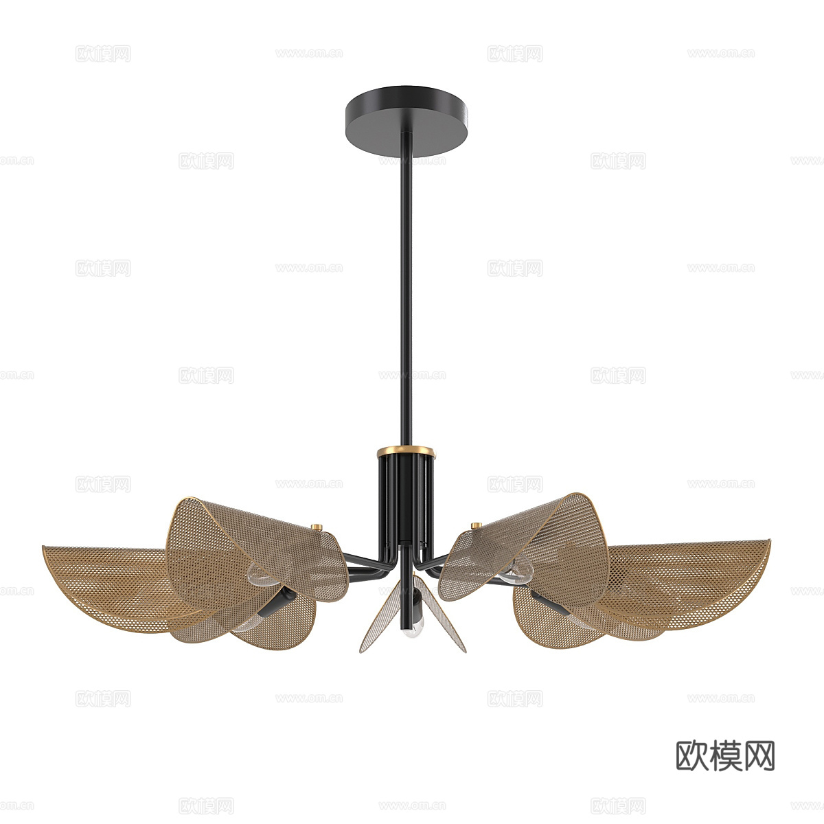 新中式轻奢装饰吊灯3d模型