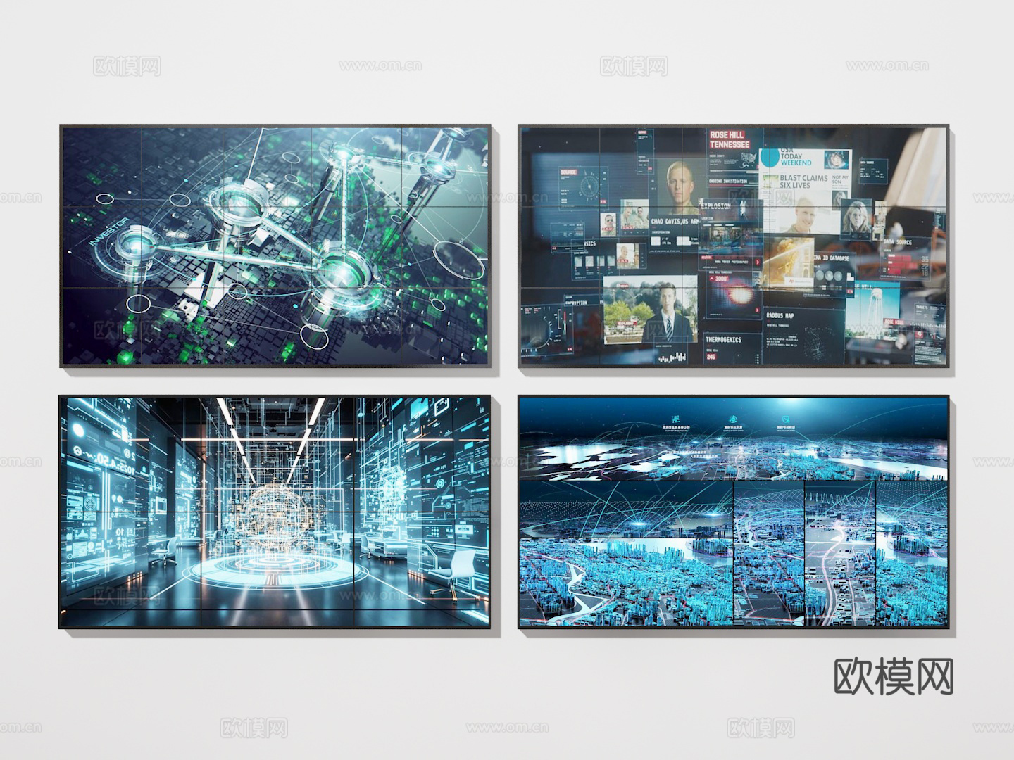 监控屏3d模型