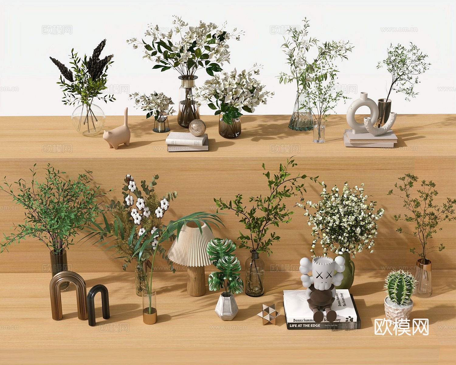 书籍本花瓶花卉花艺 插花 鲜花书本3d模型