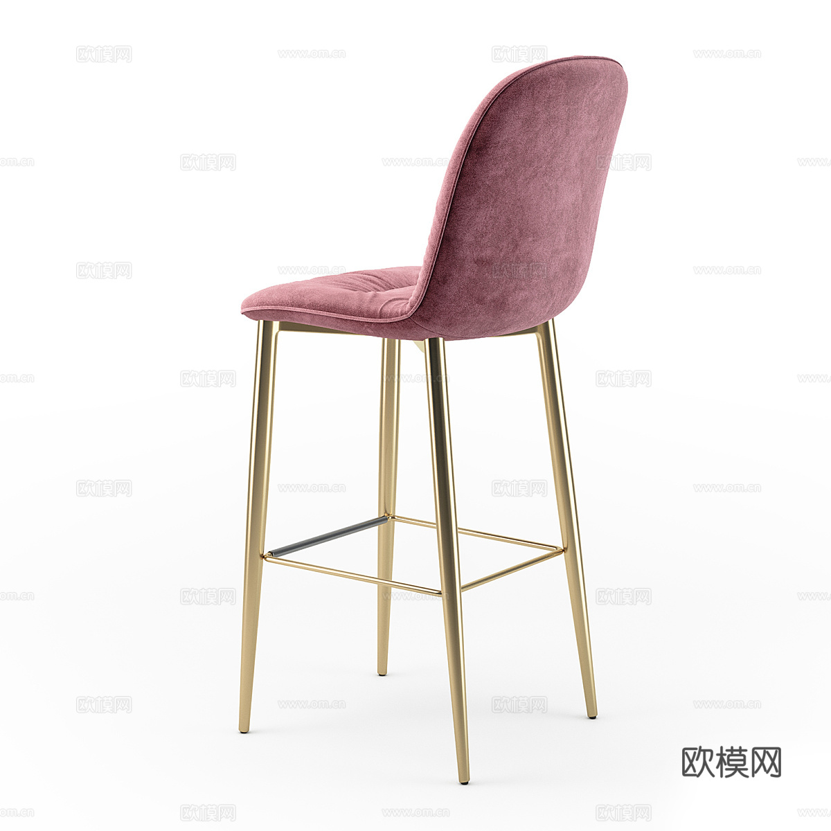 现代轻奢布艺吧台椅3d模型
