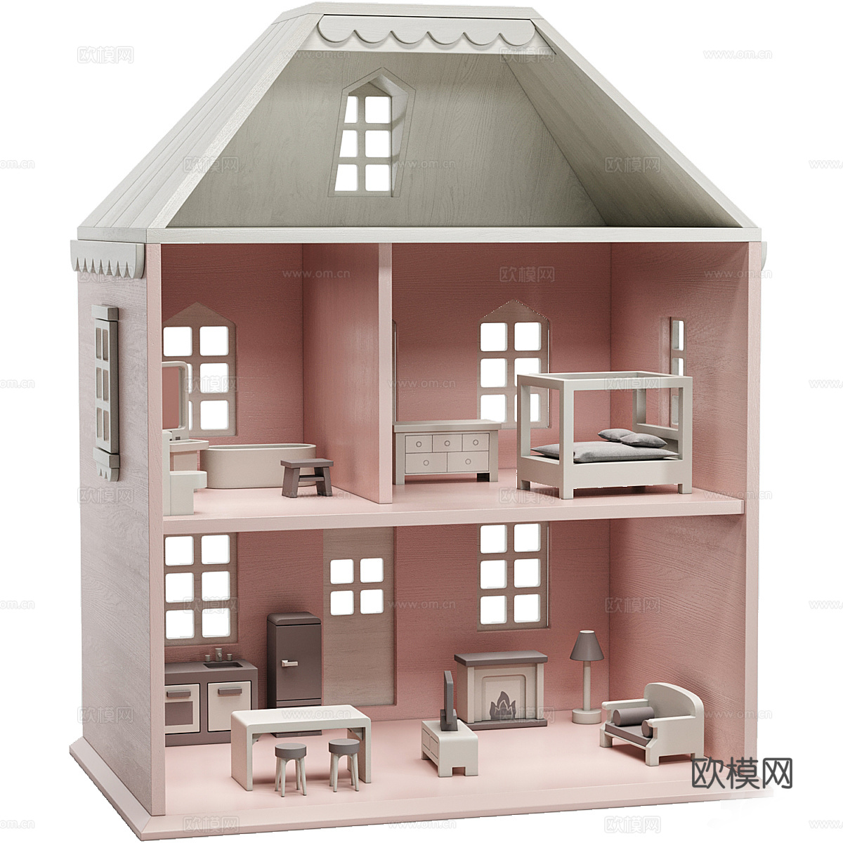 现代儿童玩具屋3d模型