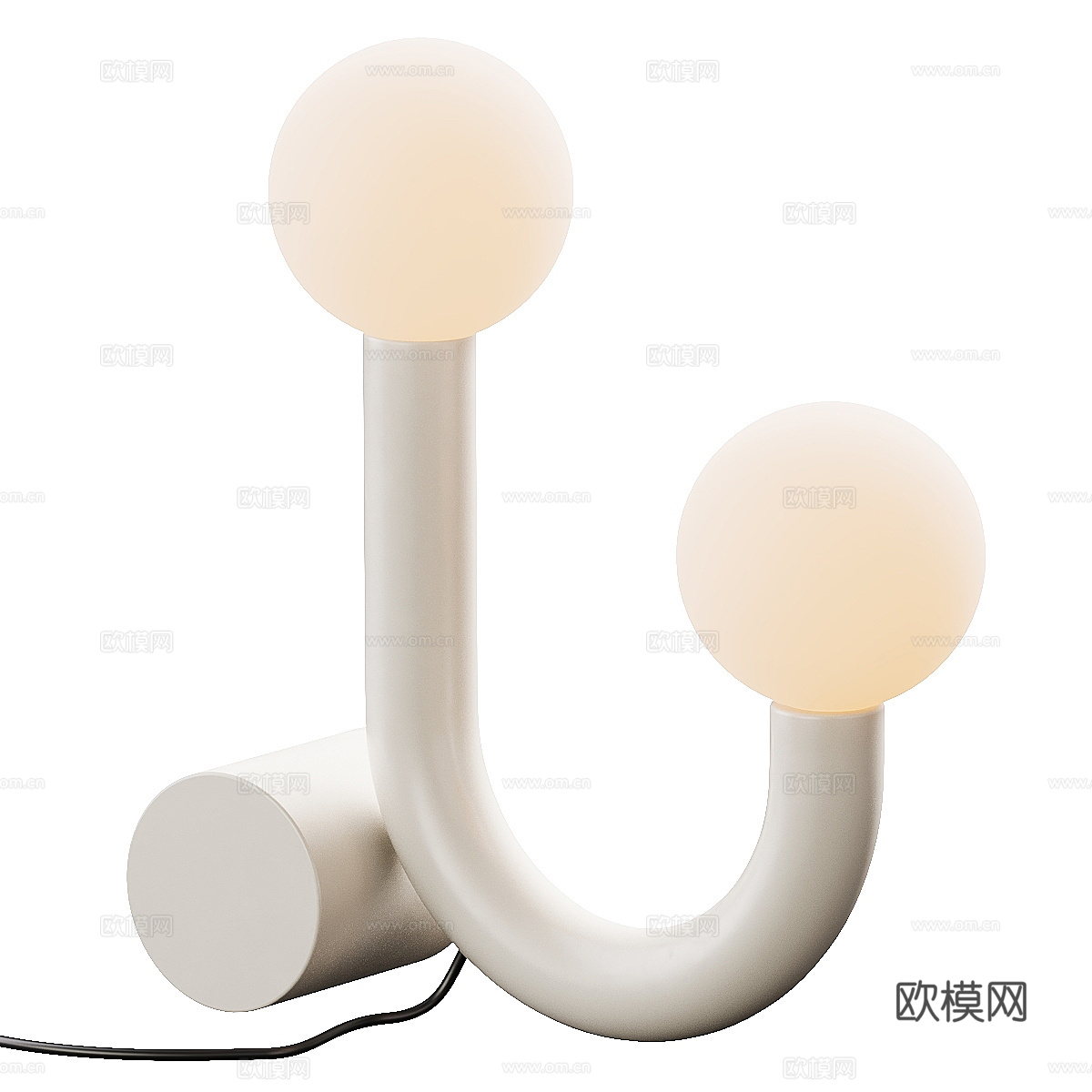 现代奶油风装饰台灯3d模型