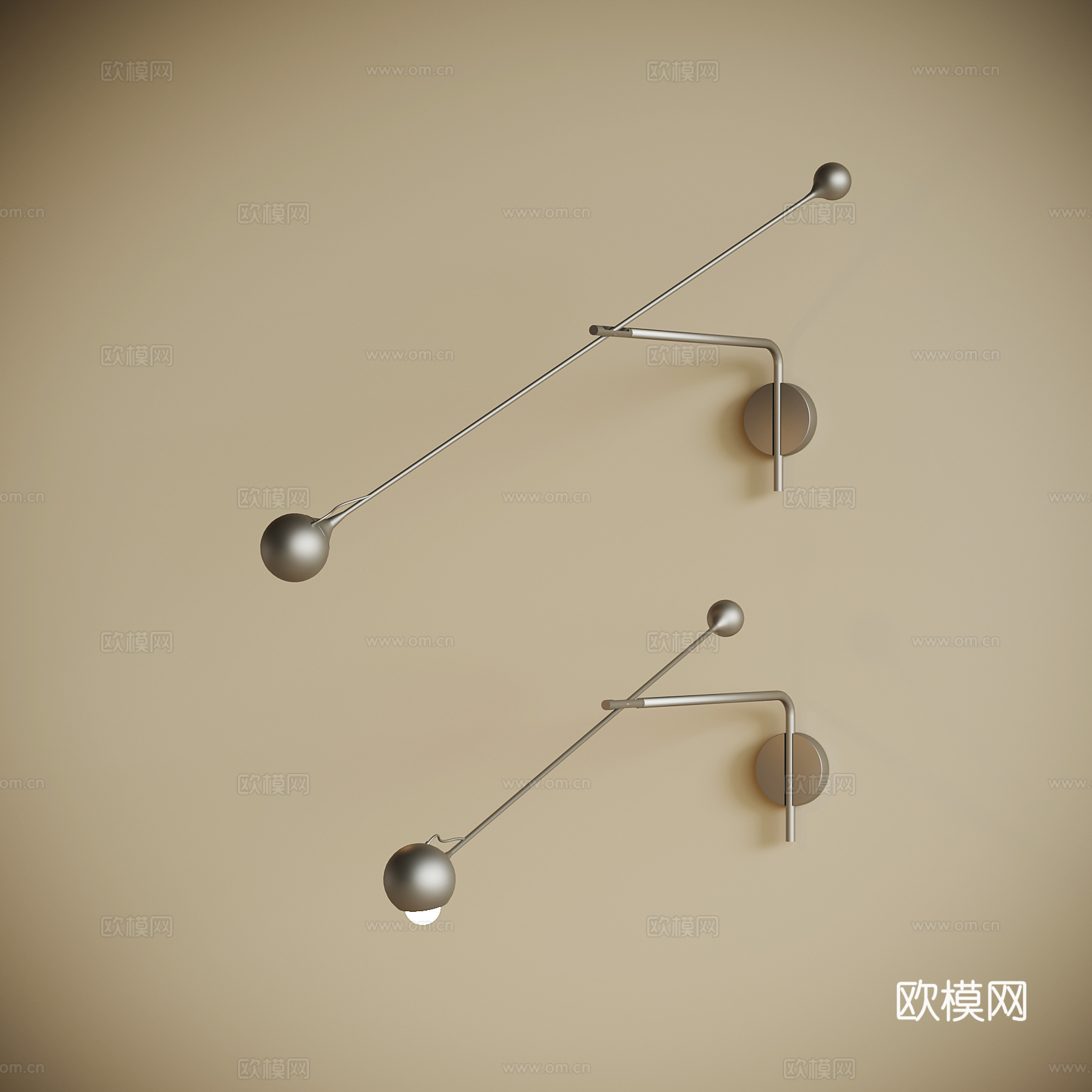中古风壁灯 金属壁灯 阅读灯3d模型