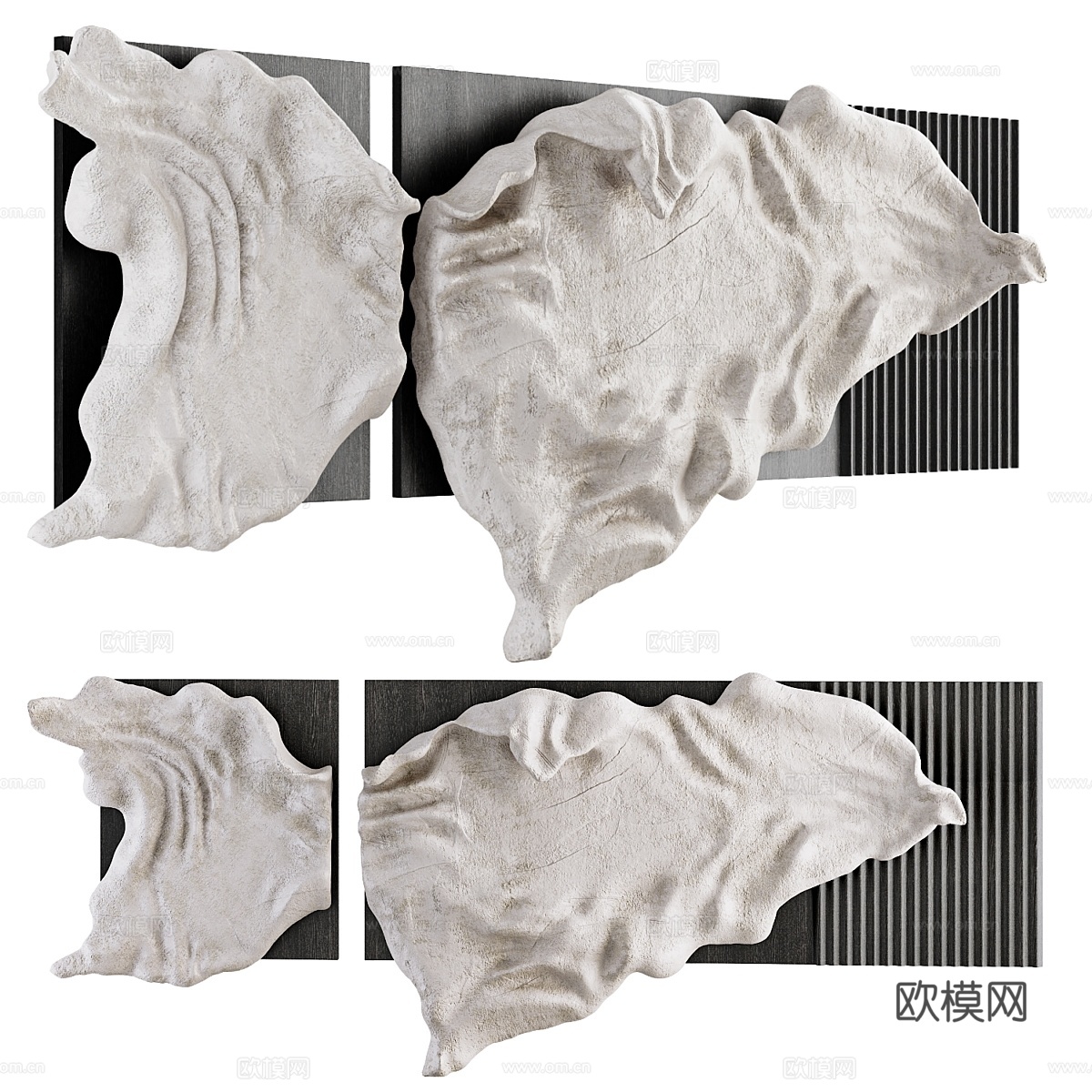装饰面板配有雕塑浮雕3d模型