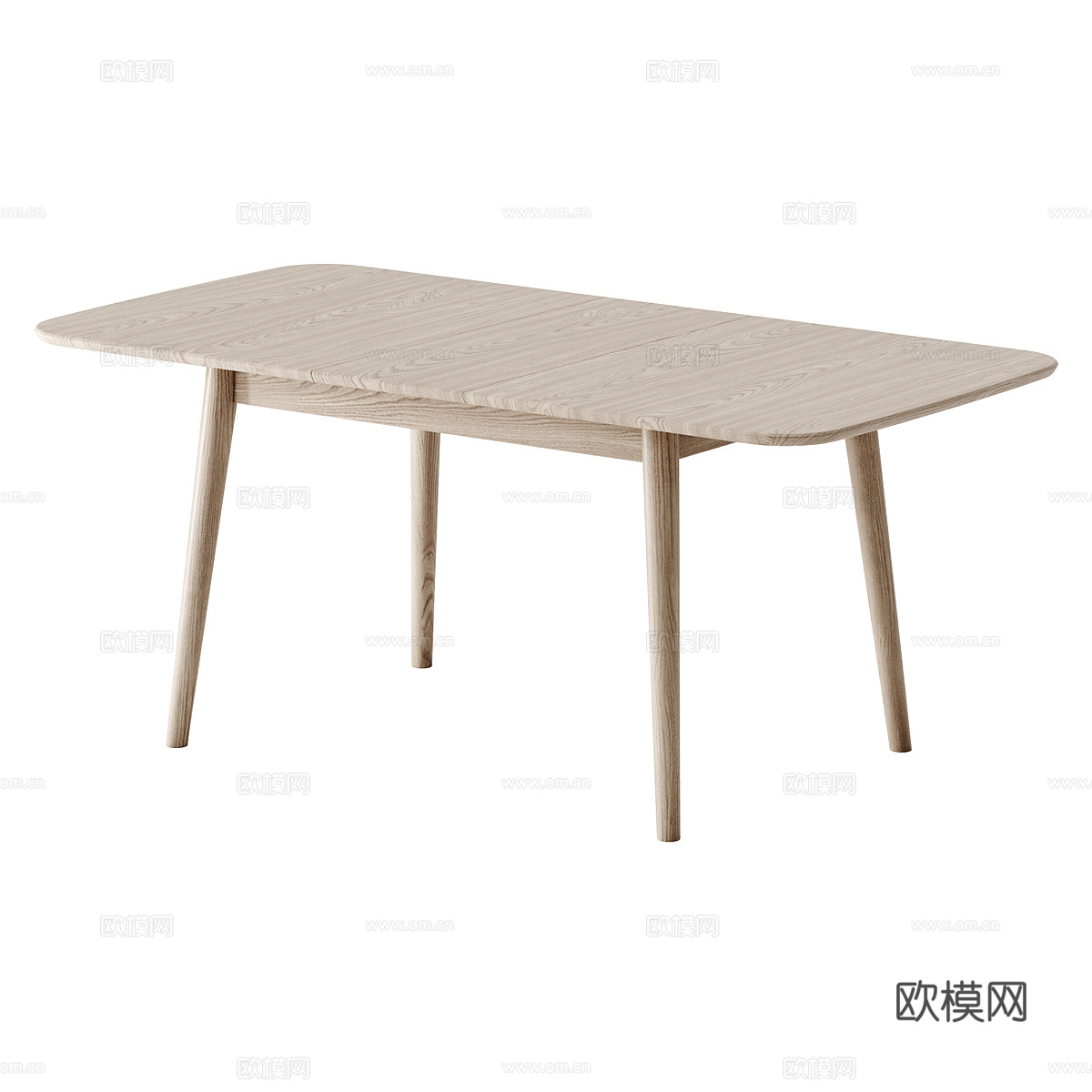 现代北欧实木长餐桌3d模型