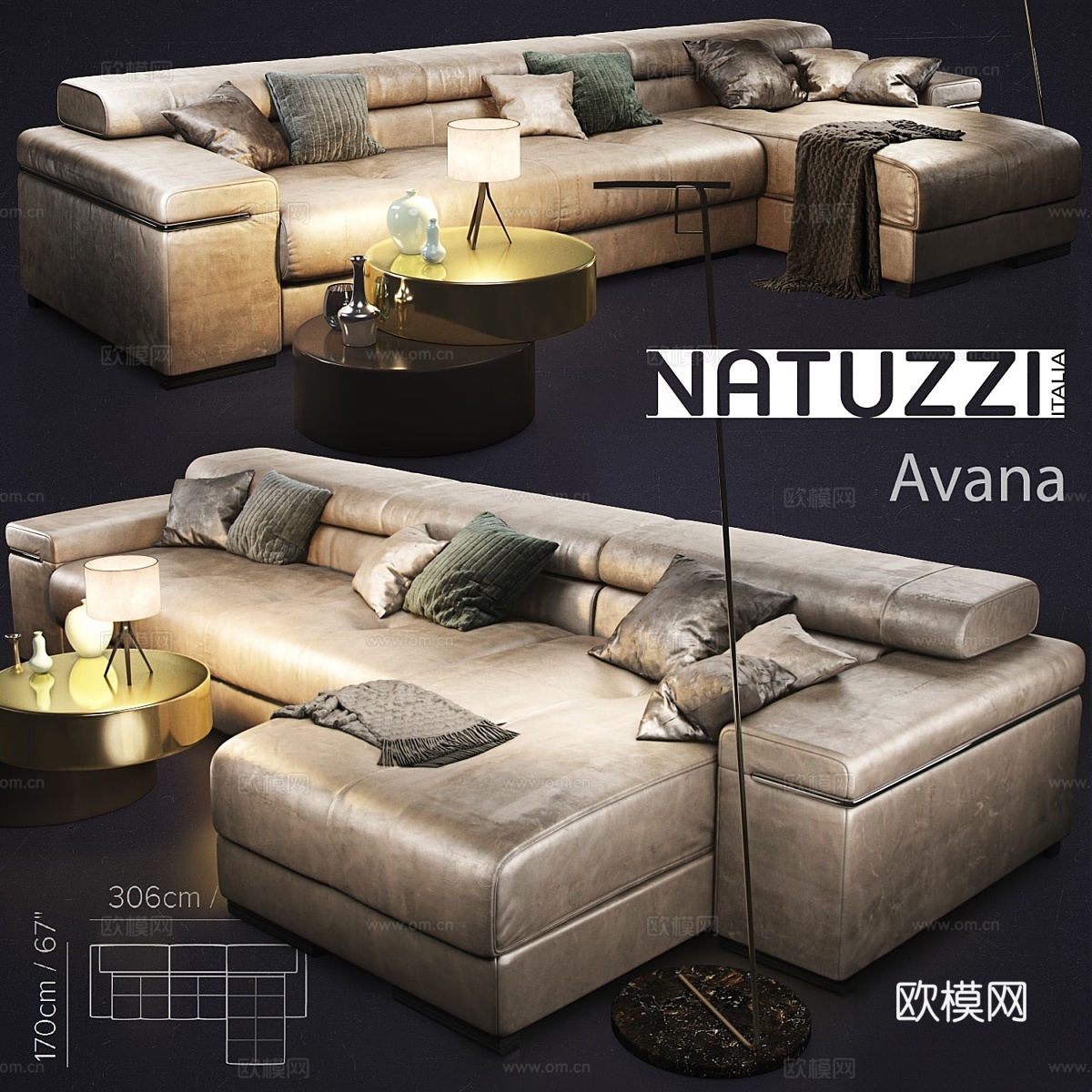 Divan Natuzzi Avana3d模型