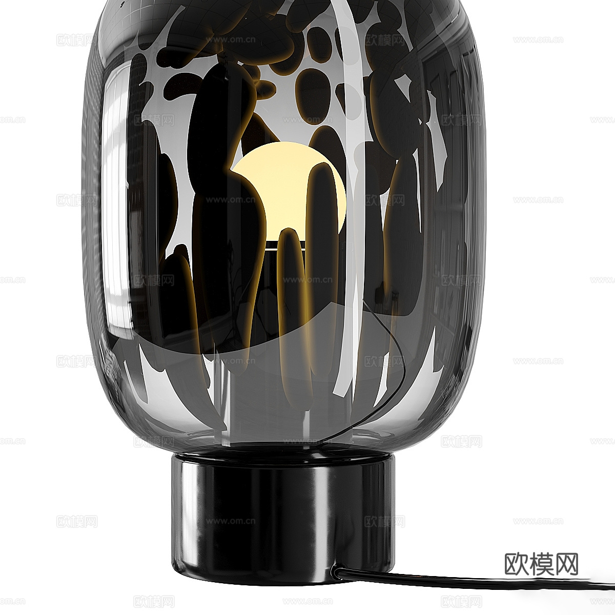 现代意式极简金属玻璃装饰台灯3d模型