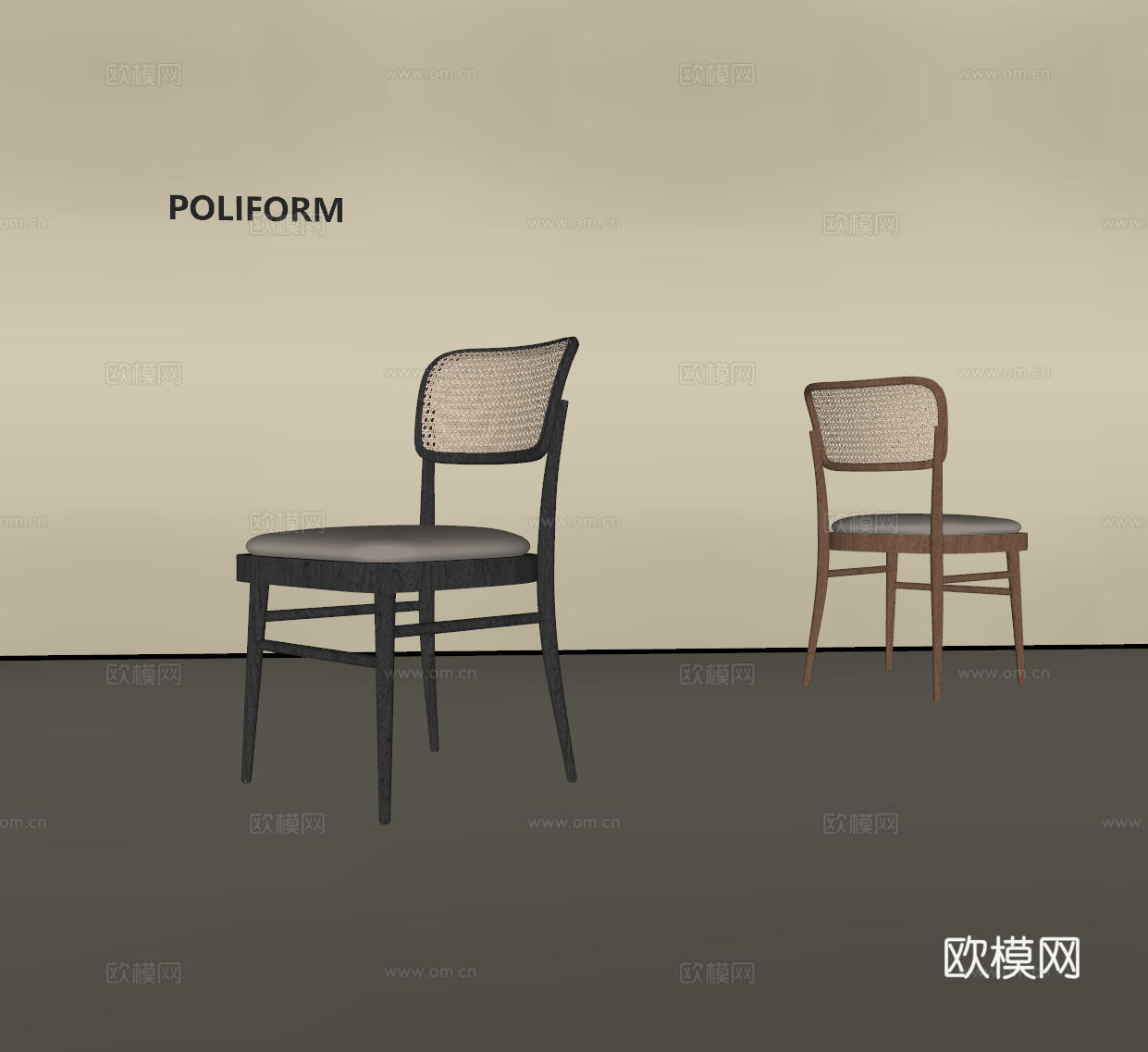 现代餐椅 中古椅子 餐桌椅 书桌椅 布艺椅子 办公椅 写字椅su模型