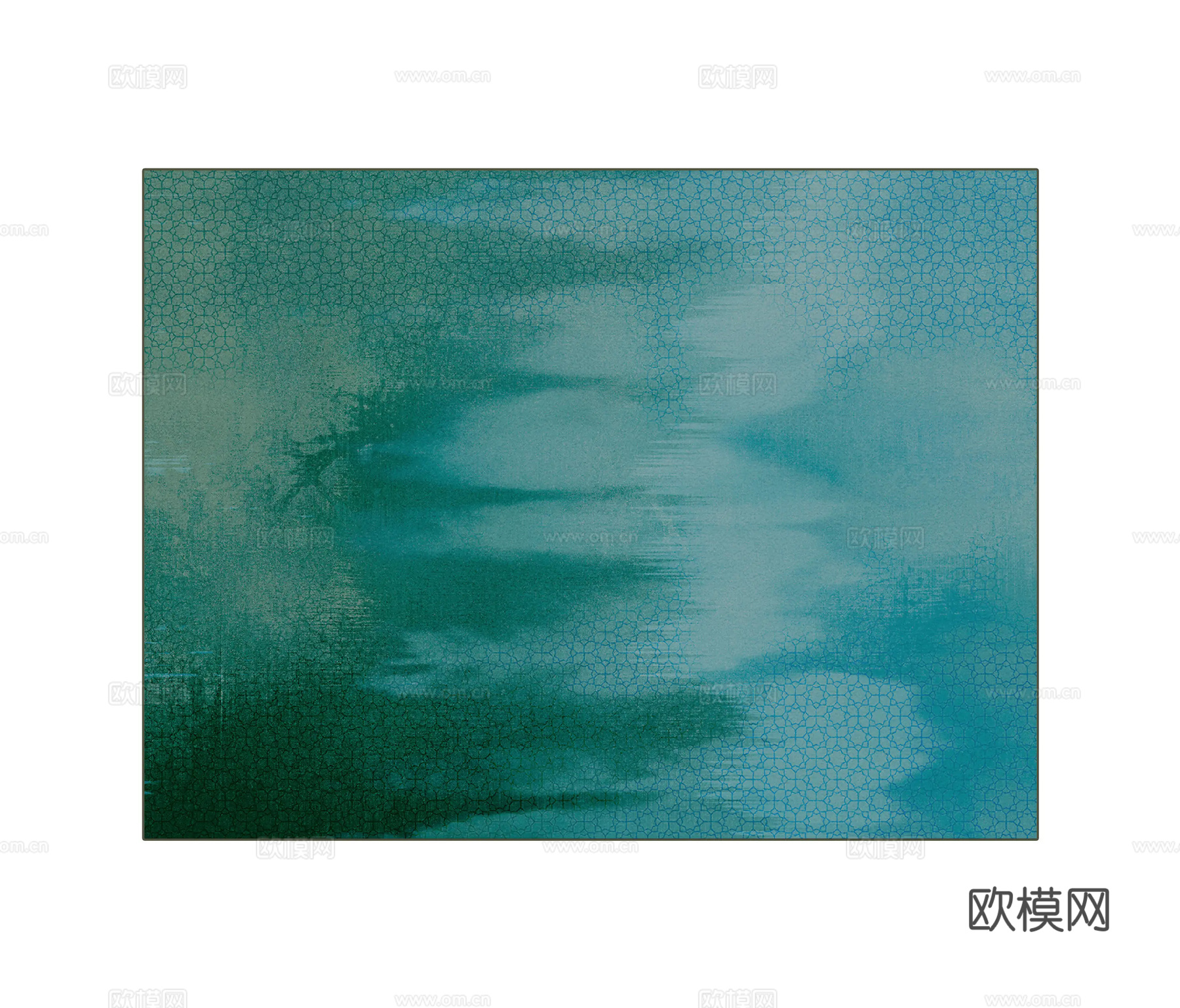 绿色几何地毯