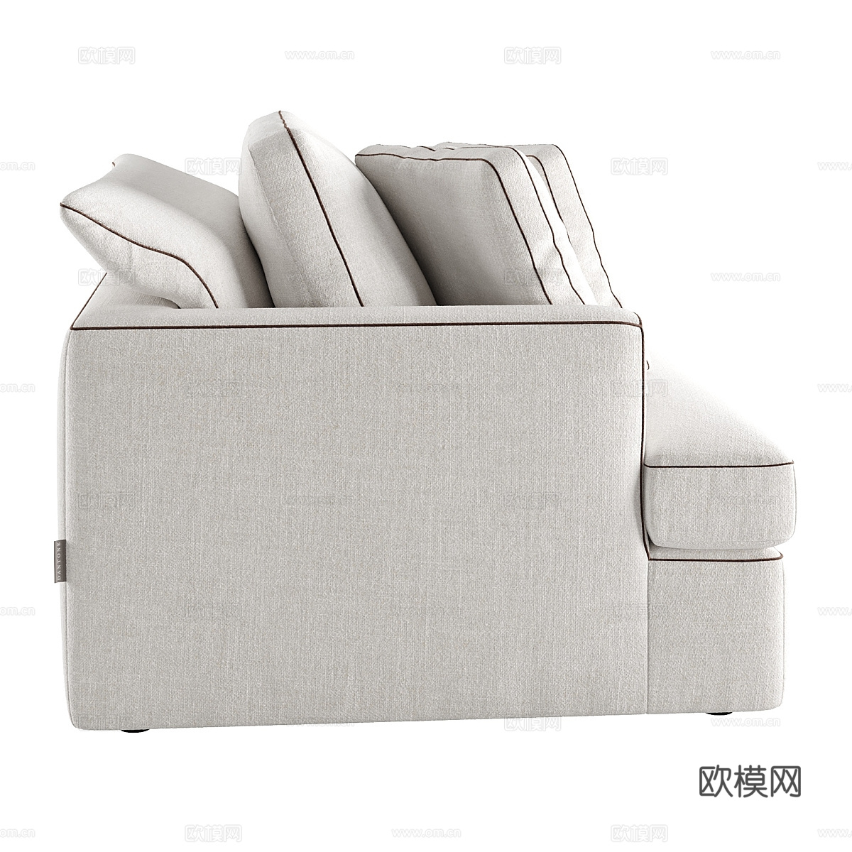 现代奶油风左扶手休闲沙发3d模型
