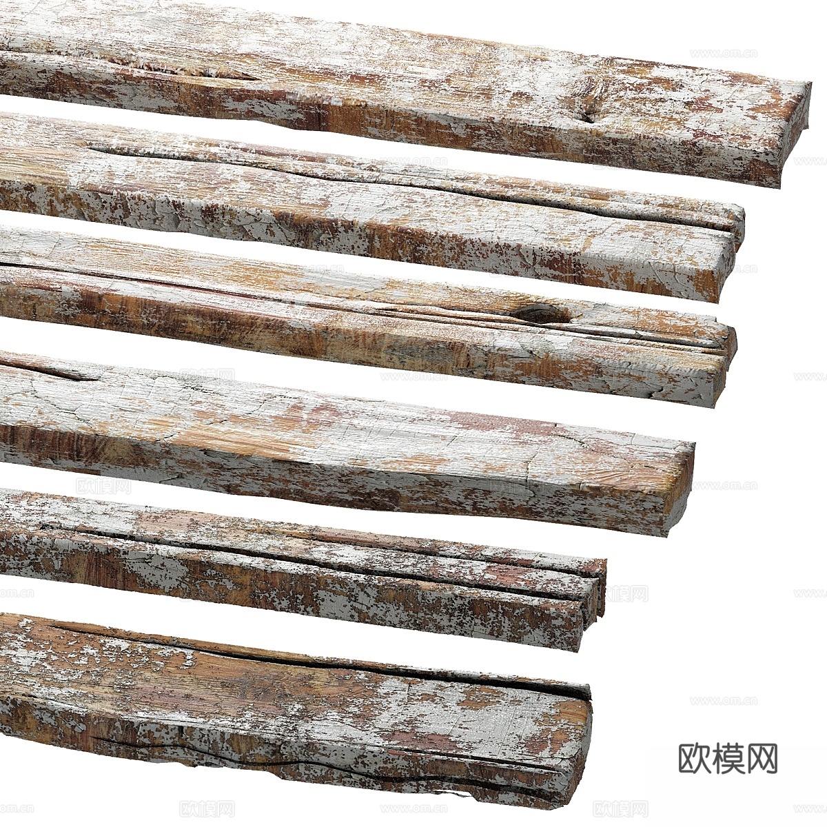 旧木板涂漆套装 13d模型