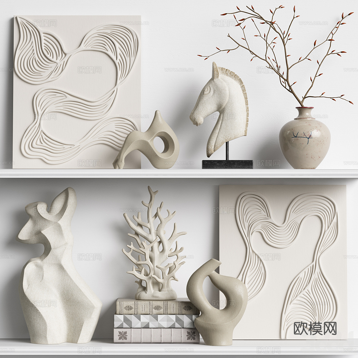 新中式饰品摆件组合3d模型