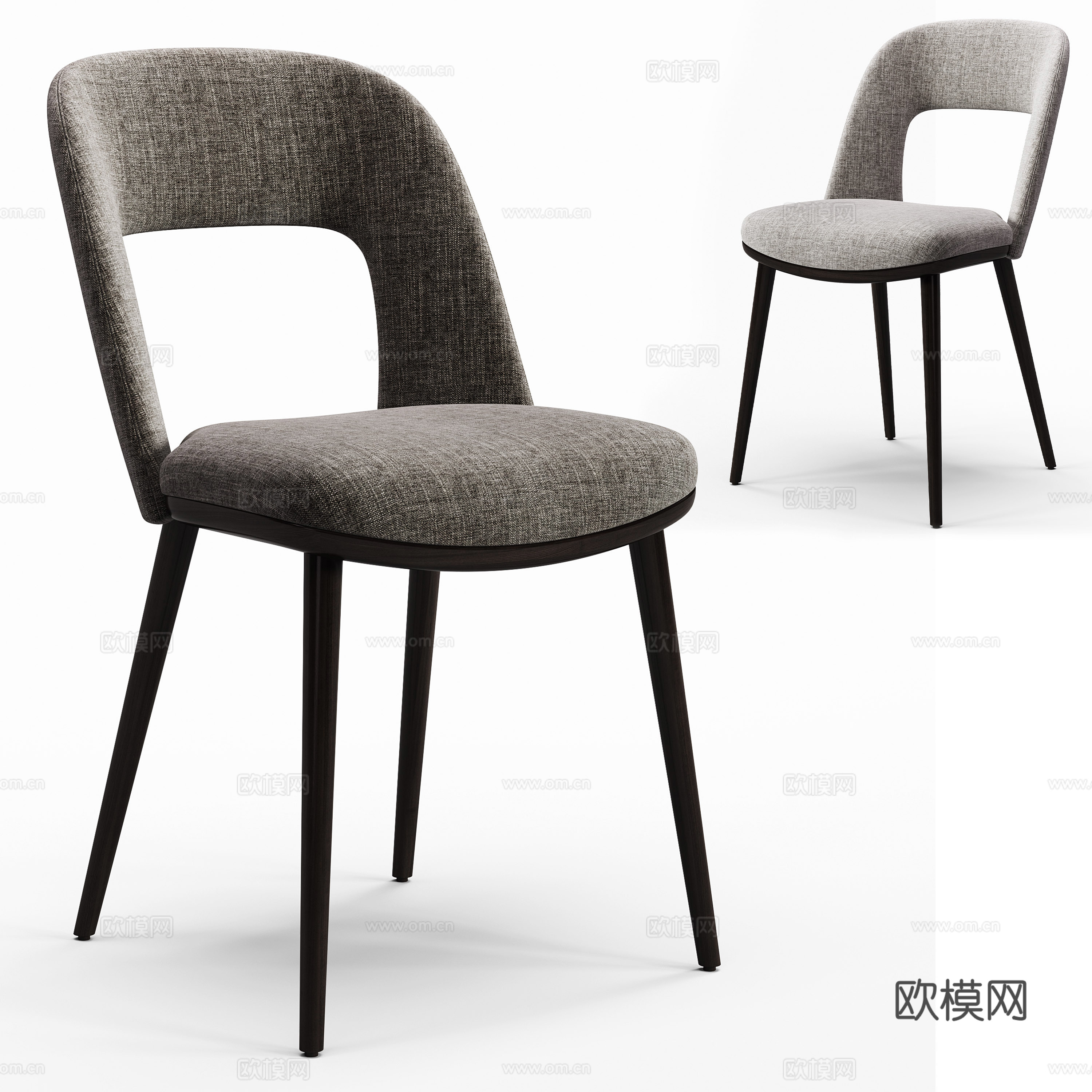 现代意式布艺单椅3d模型