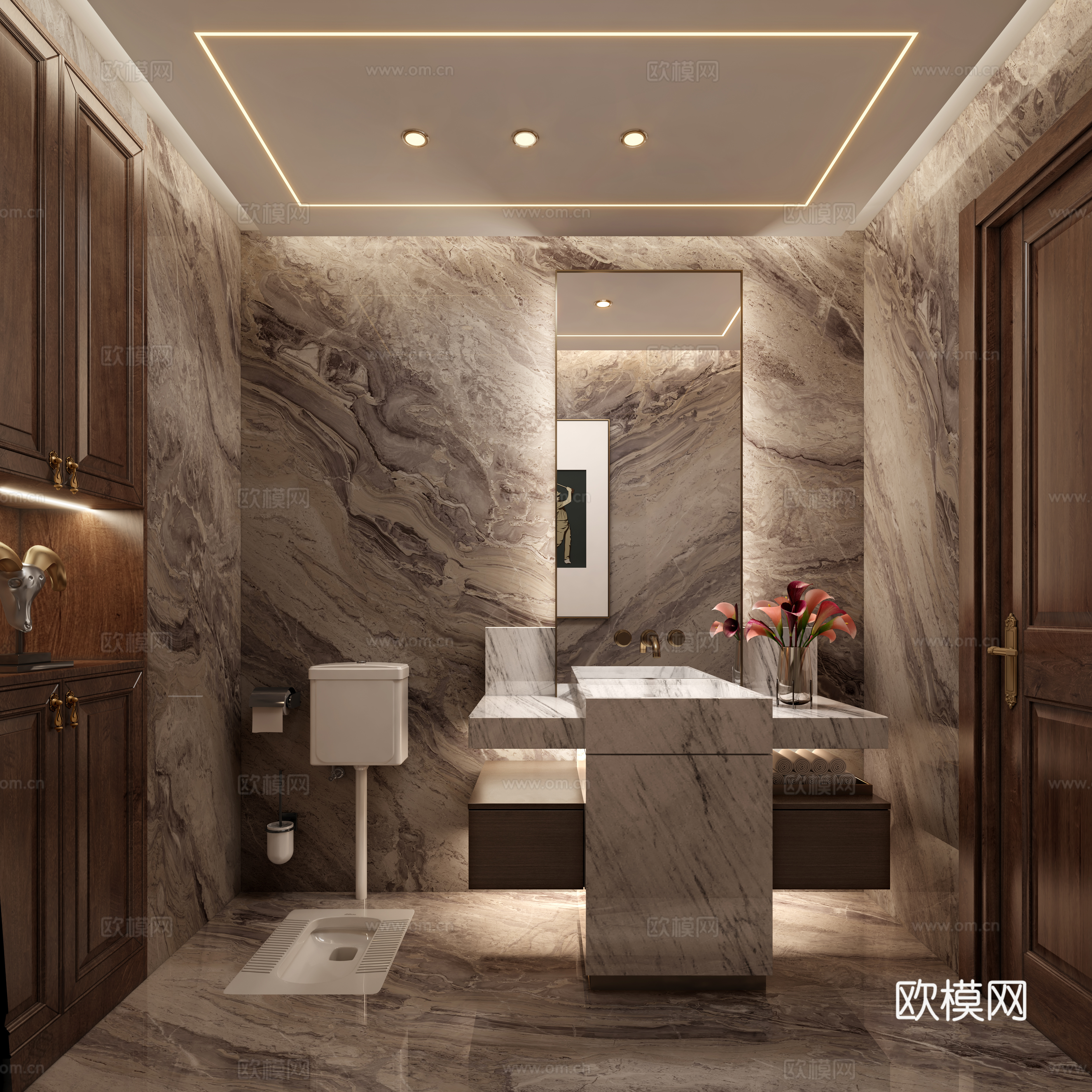 美式卫生间3d模型