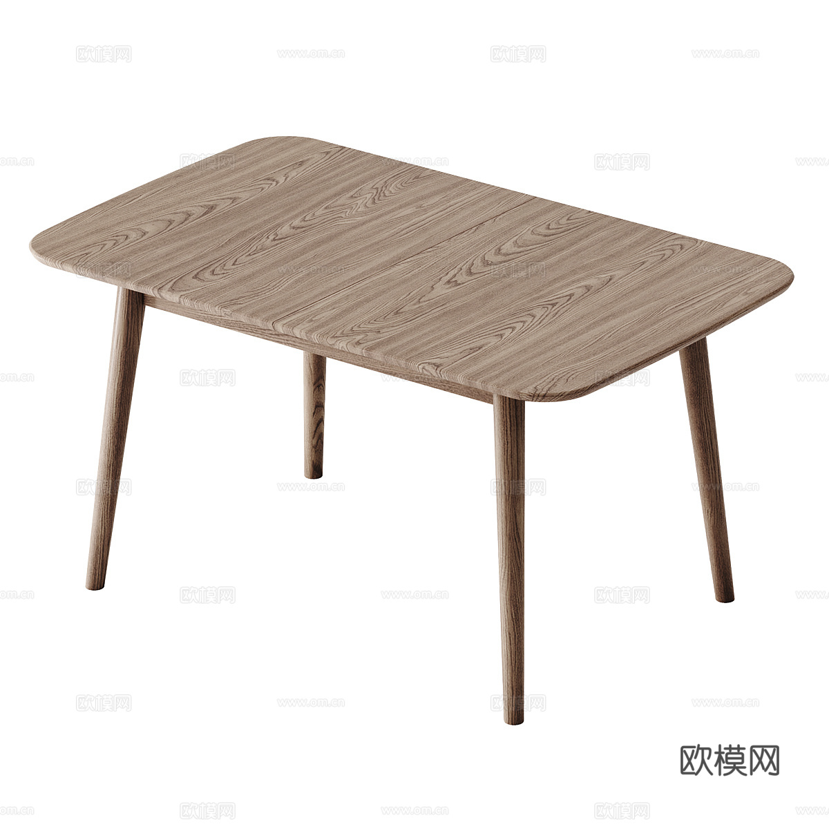 现代北欧实木长餐桌3d模型