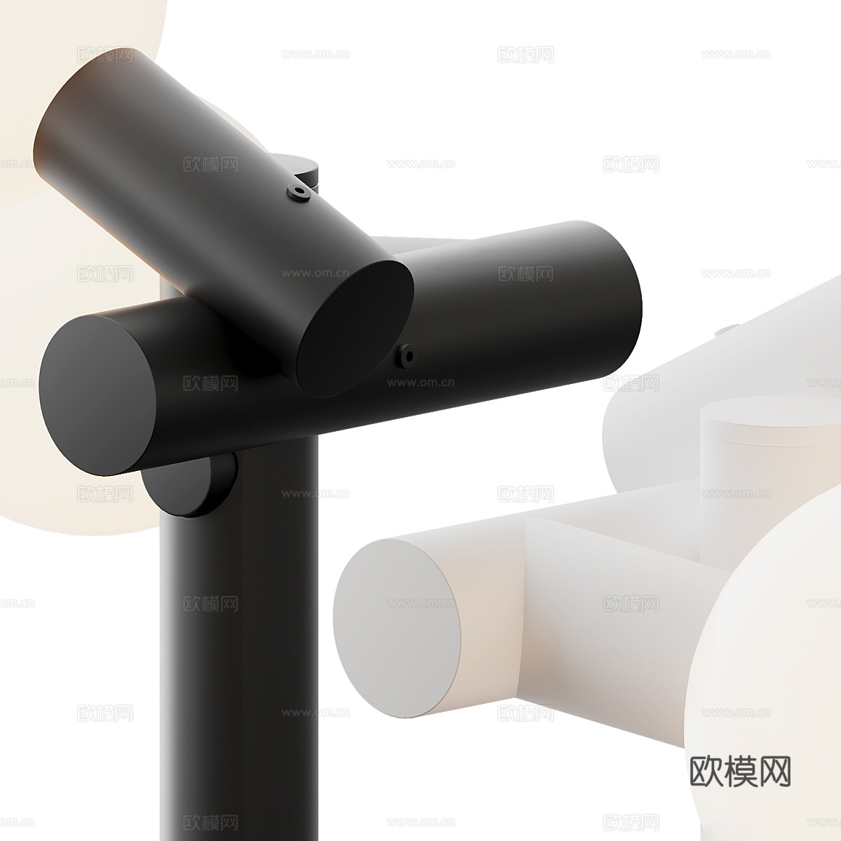 现代奶油风装饰台灯3d模型