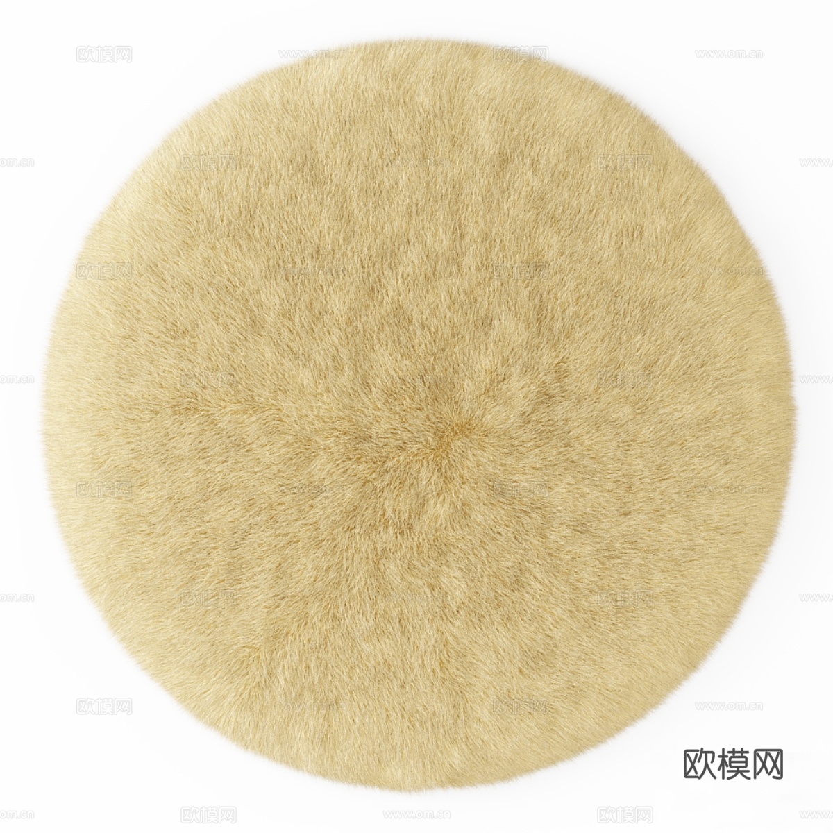 圆形地毯黄色3d模型
