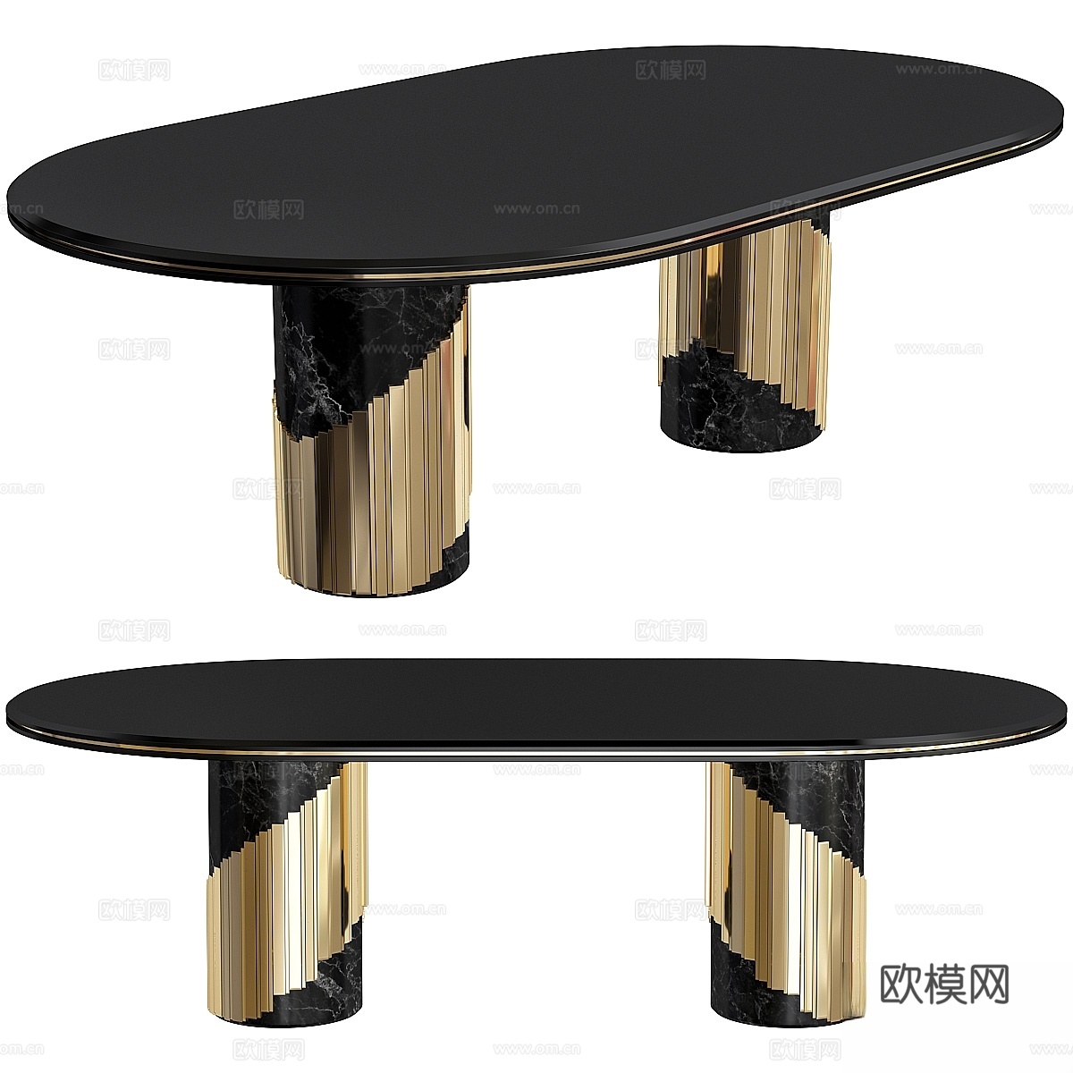 Littus 椭圆形餐桌3d模型