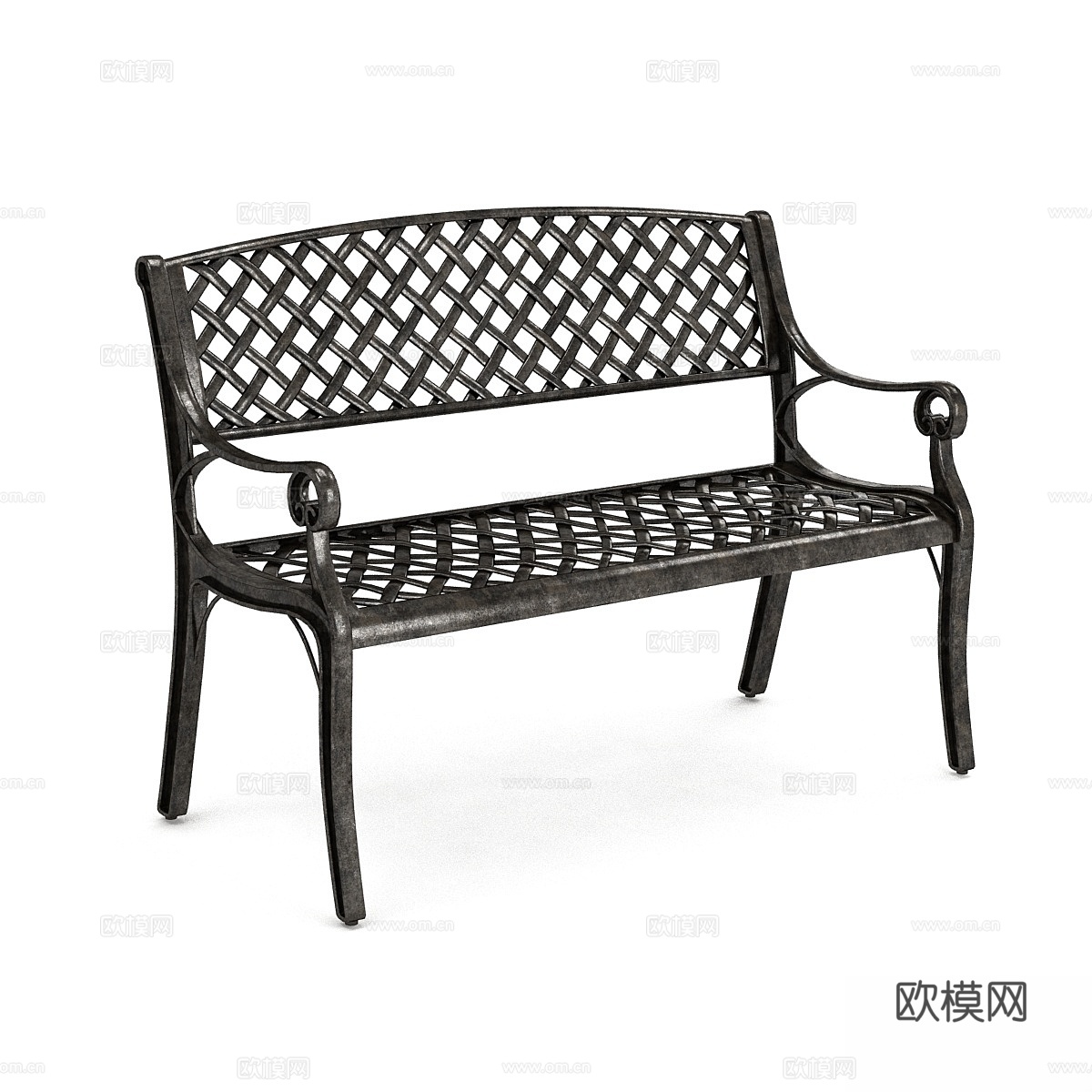 科苏梅尔铜铸铝长椅，由克里斯托弗设计3d模型