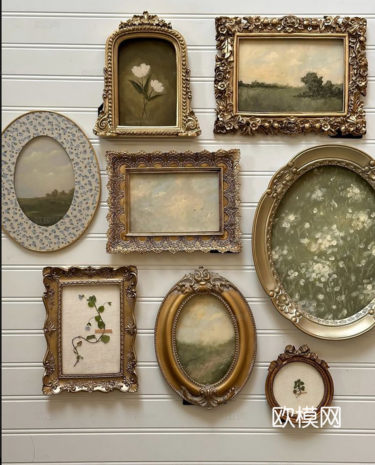 中古挂画组合 装饰画挂画 抽象画立体画