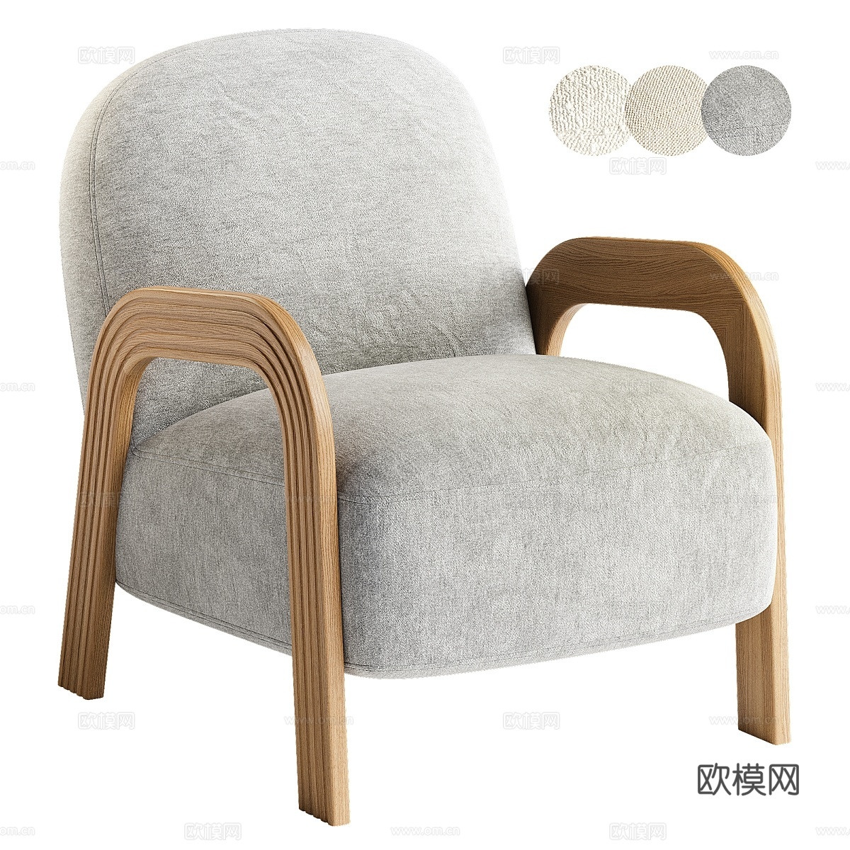 Bainbridge 软垫扶手椅3d模型