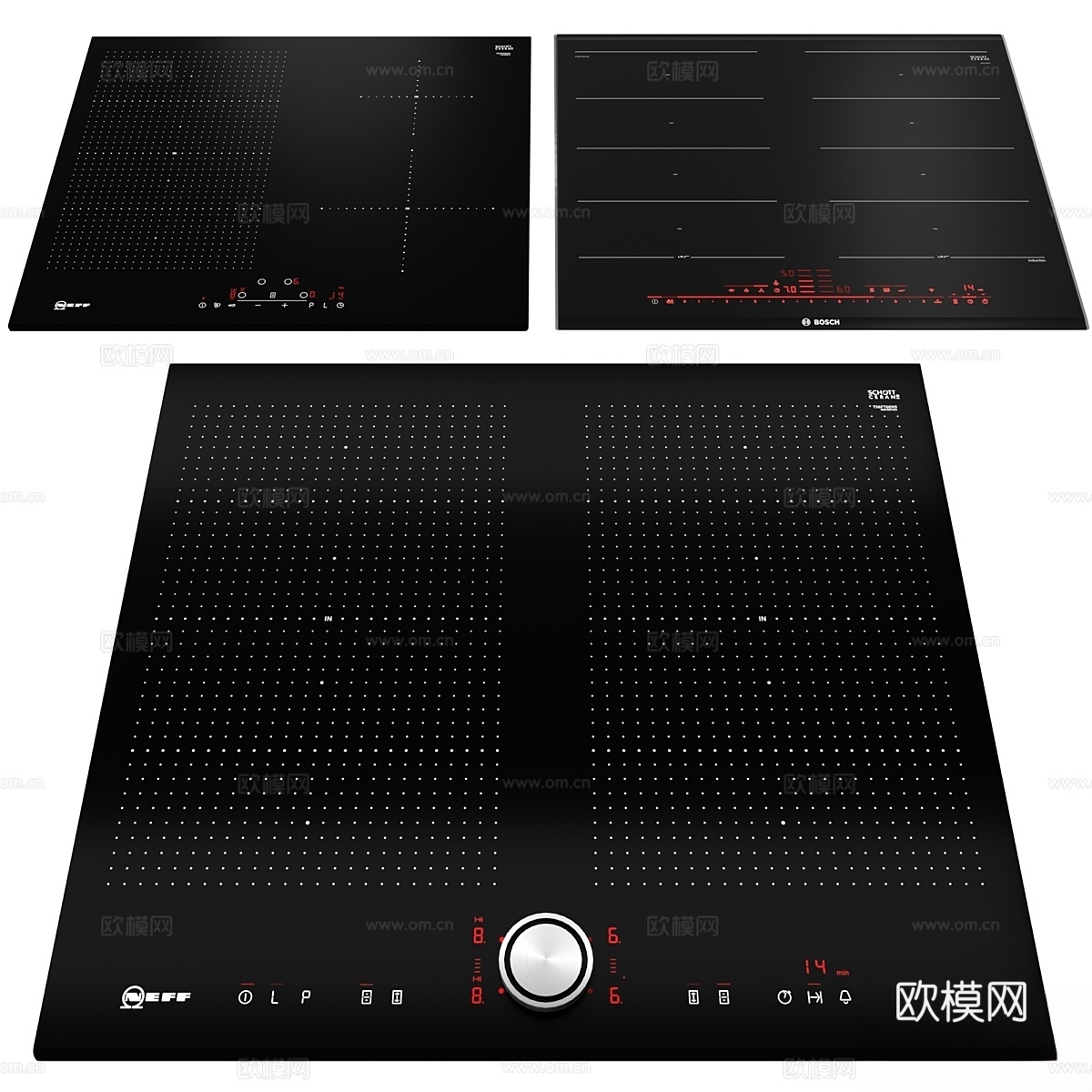 带 Flexinduction 技术的炉灶3d模型