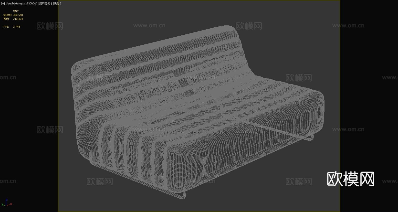 现代沙发 布艺沙发 双人沙发 休闲沙发 时尚沙发3d模型