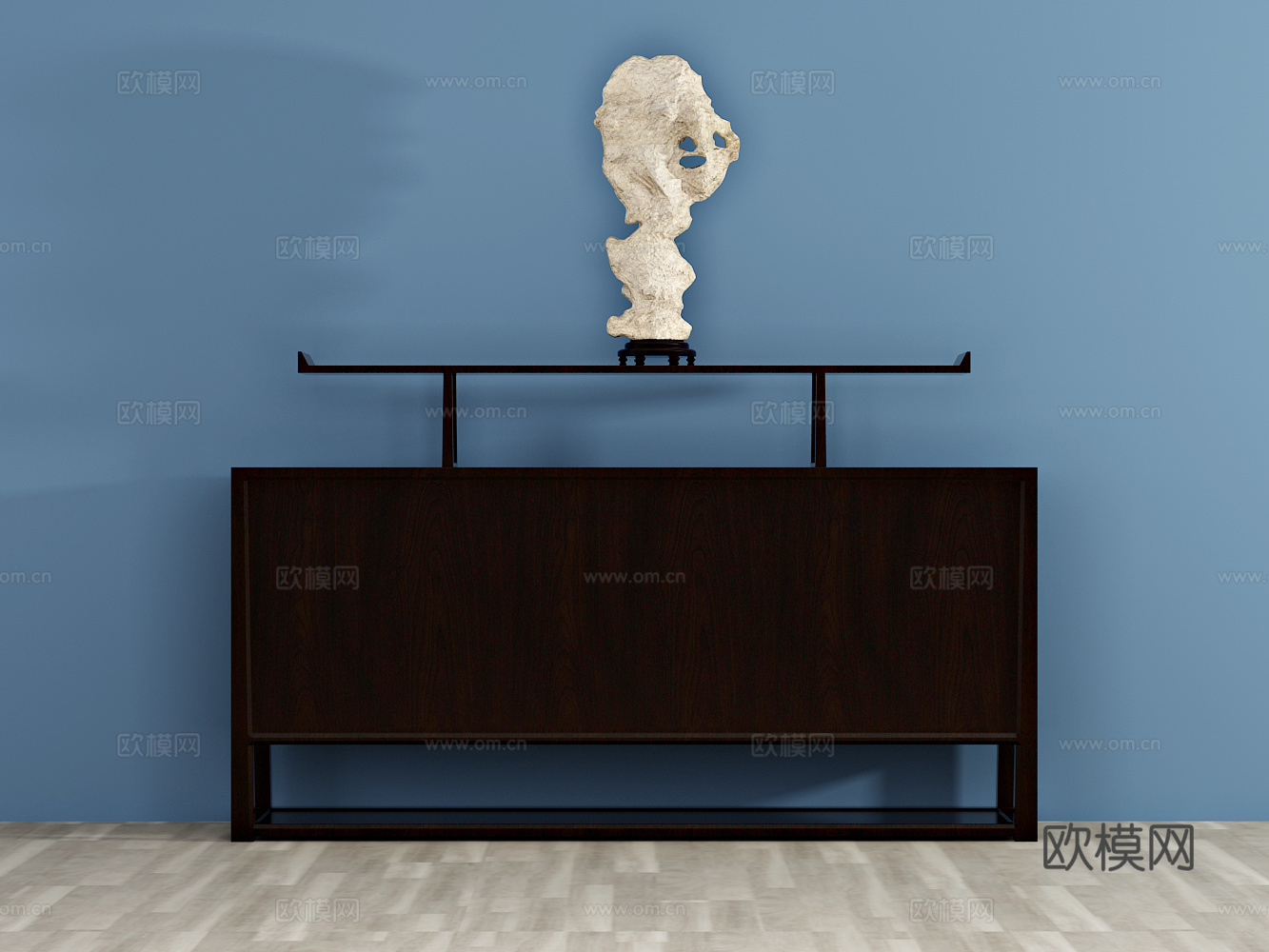 新中式装饰柜 边柜 装饰品3d模型