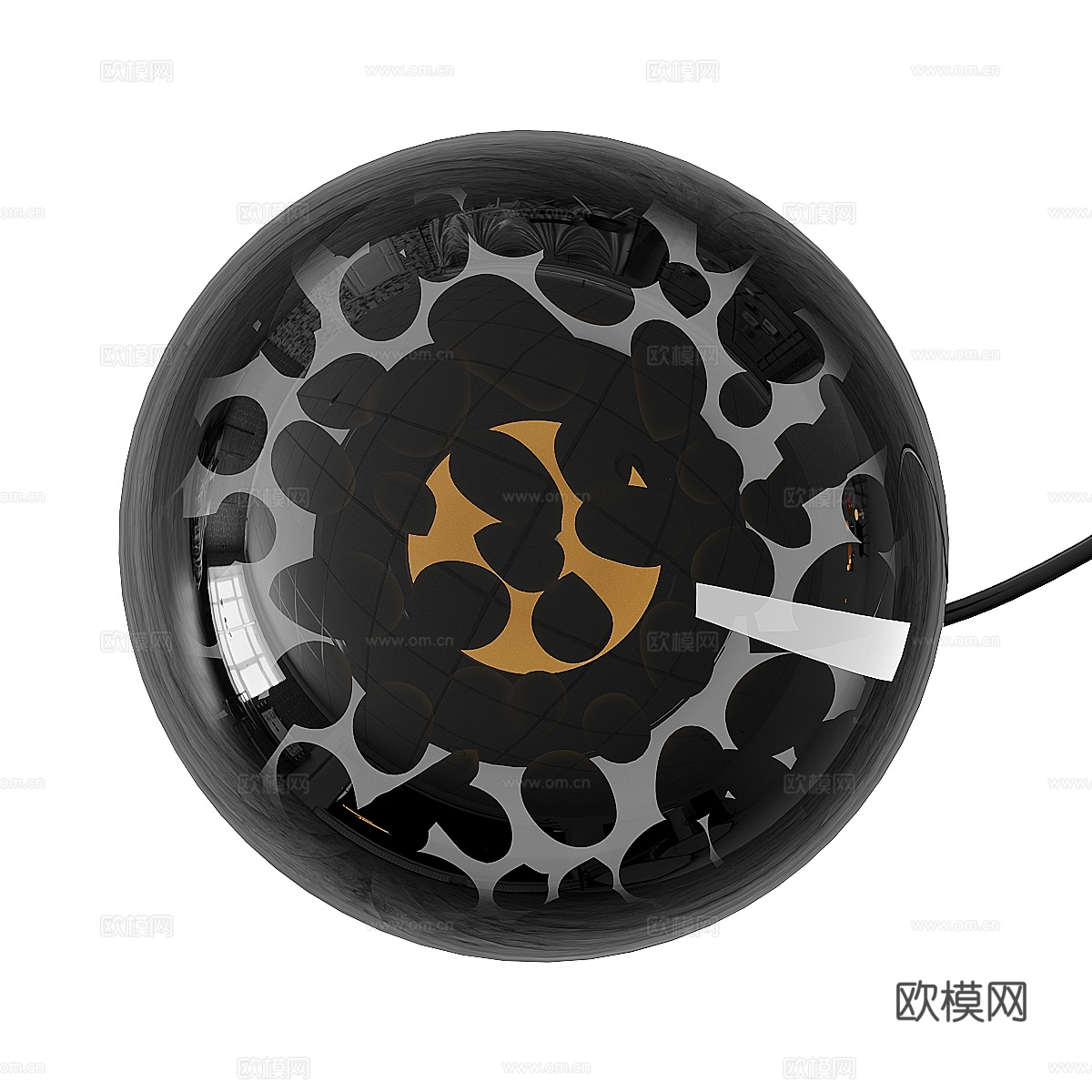 现代意式极简金属玻璃装饰台灯3d模型