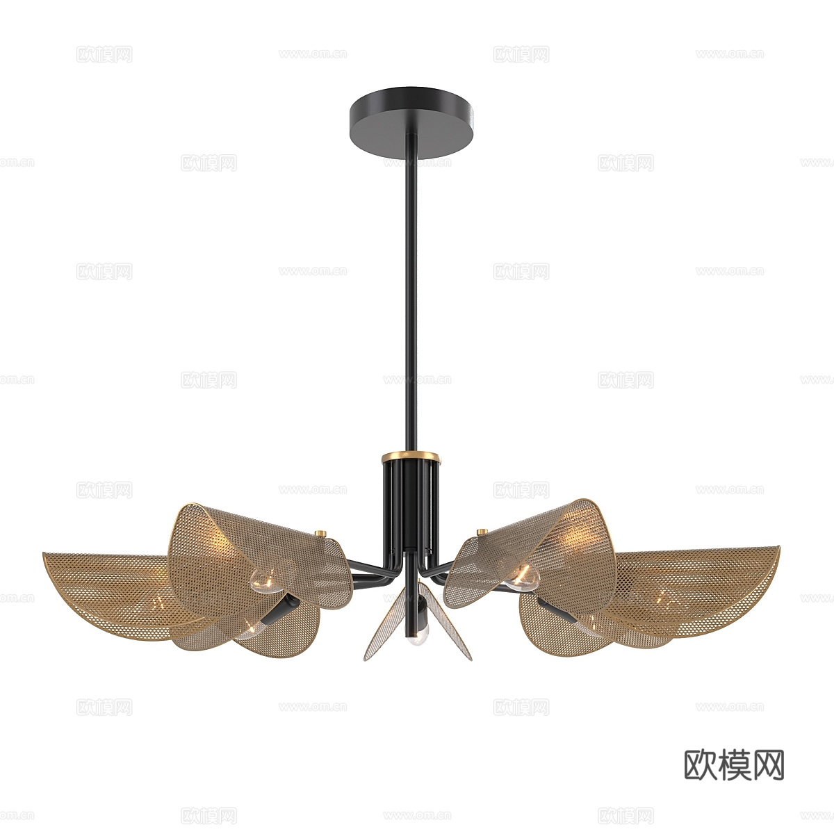 新中式轻奢装饰吊灯3d模型