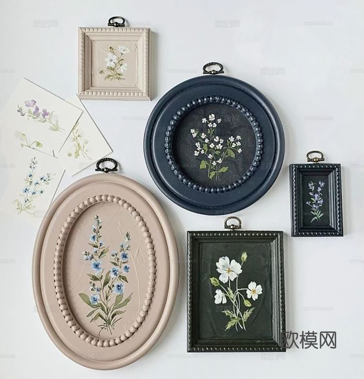 中古挂画组合 装饰画挂画 抽象画立体画