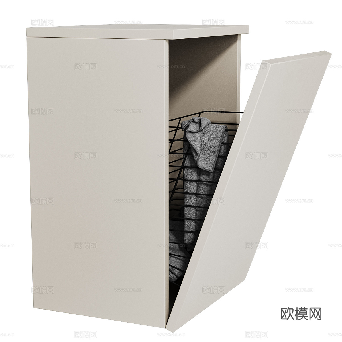 现代内置折叠洗衣篮3d模型
