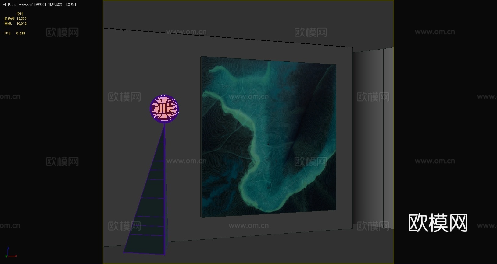 现代挂画 挂画 轻奢挂画 落地灯 床头挂画3d模型
