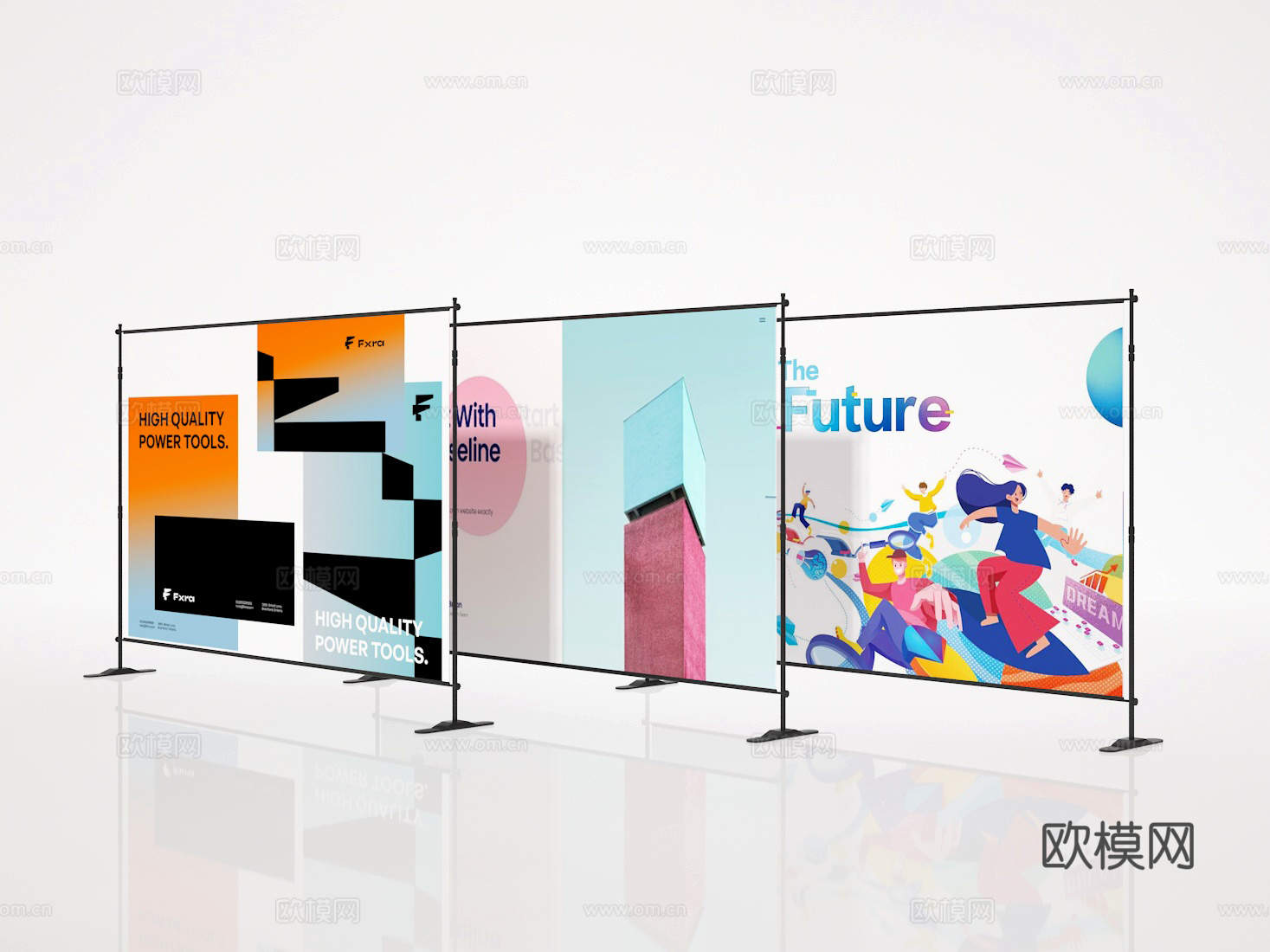 海报展架3d模型