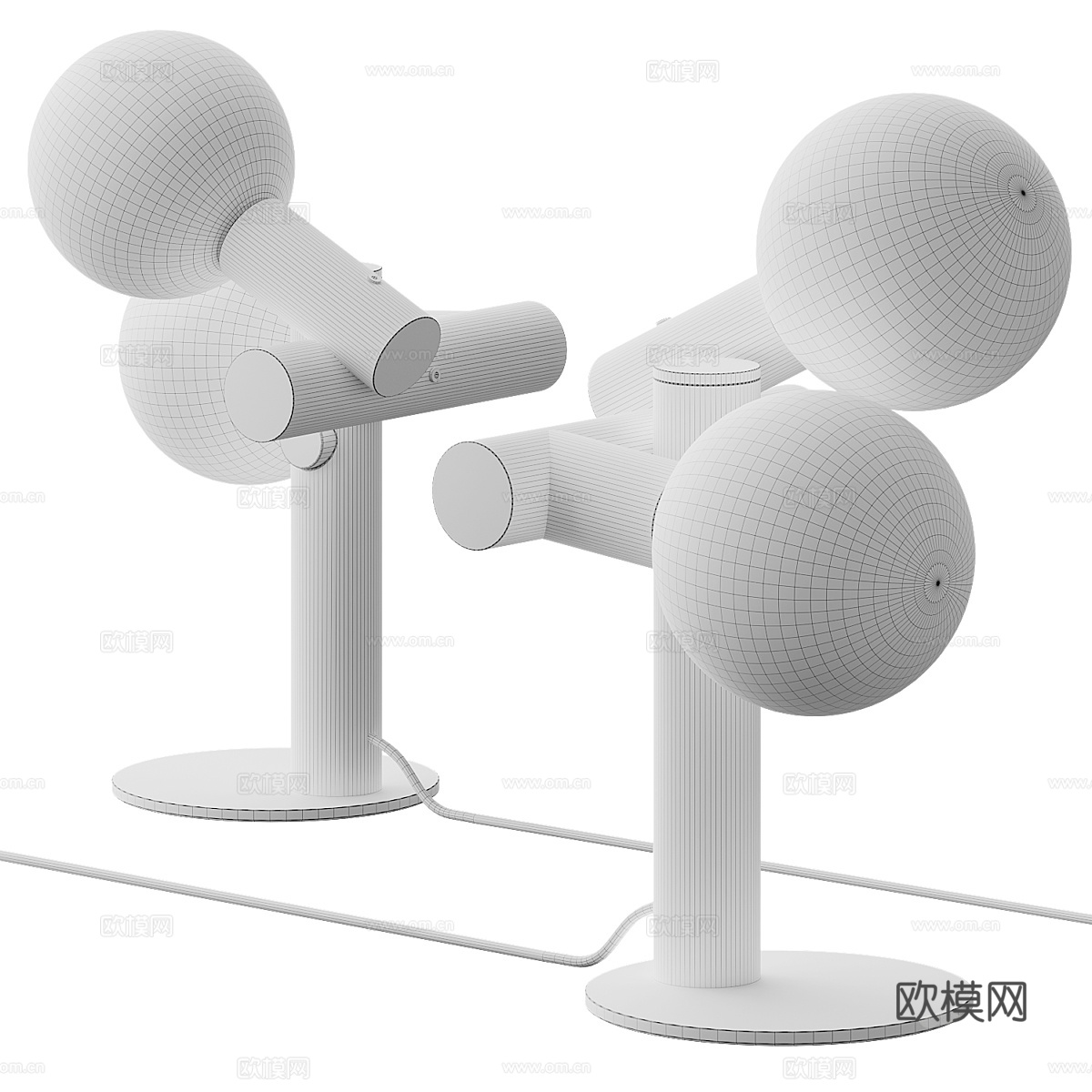 现代奶油风装饰台灯3d模型