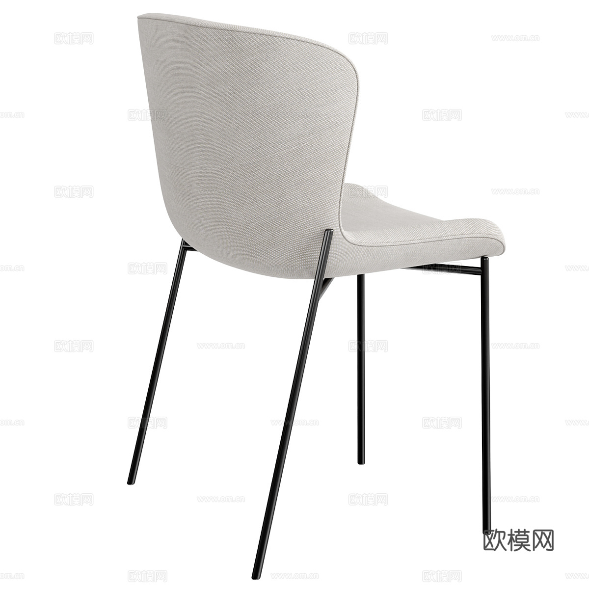 现代极简布艺单椅3d模型