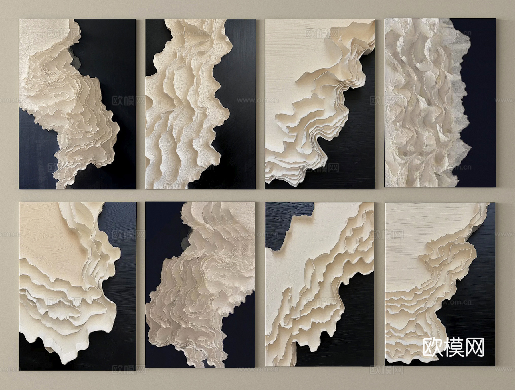 现代挂画组合 现代装饰挂画3d模型