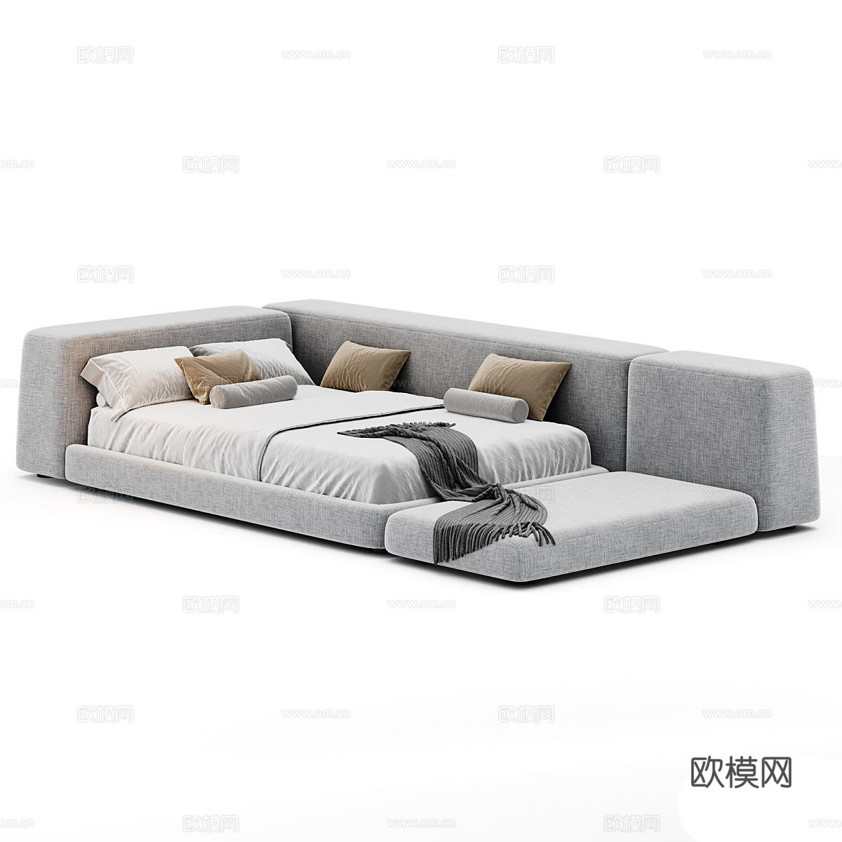现代意式儿童布艺沙发床3d模型