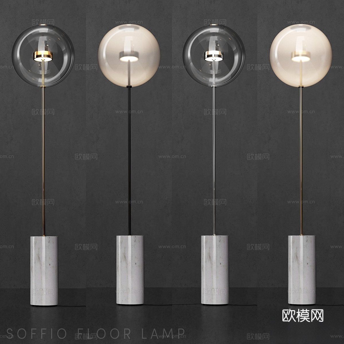 落地灯 G &amp; C Bolle Soffio（短款）3d模型