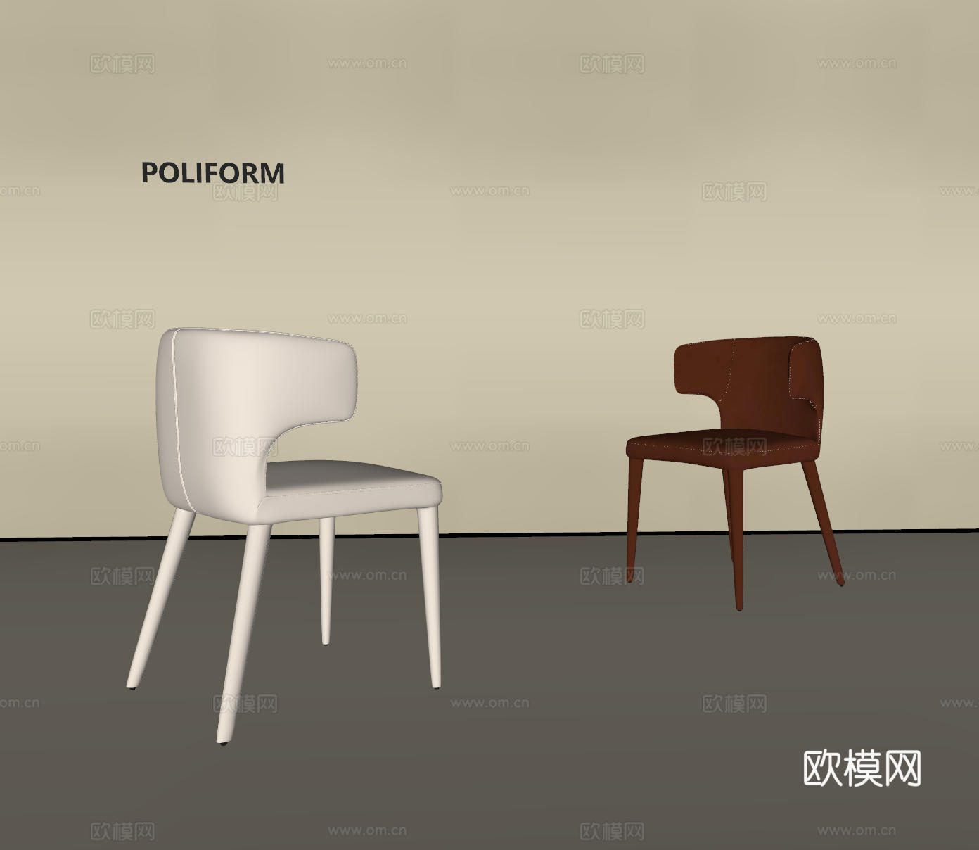现代餐椅 中古椅子 餐桌椅 书桌椅 布艺椅子 办公椅 写字椅su模型
