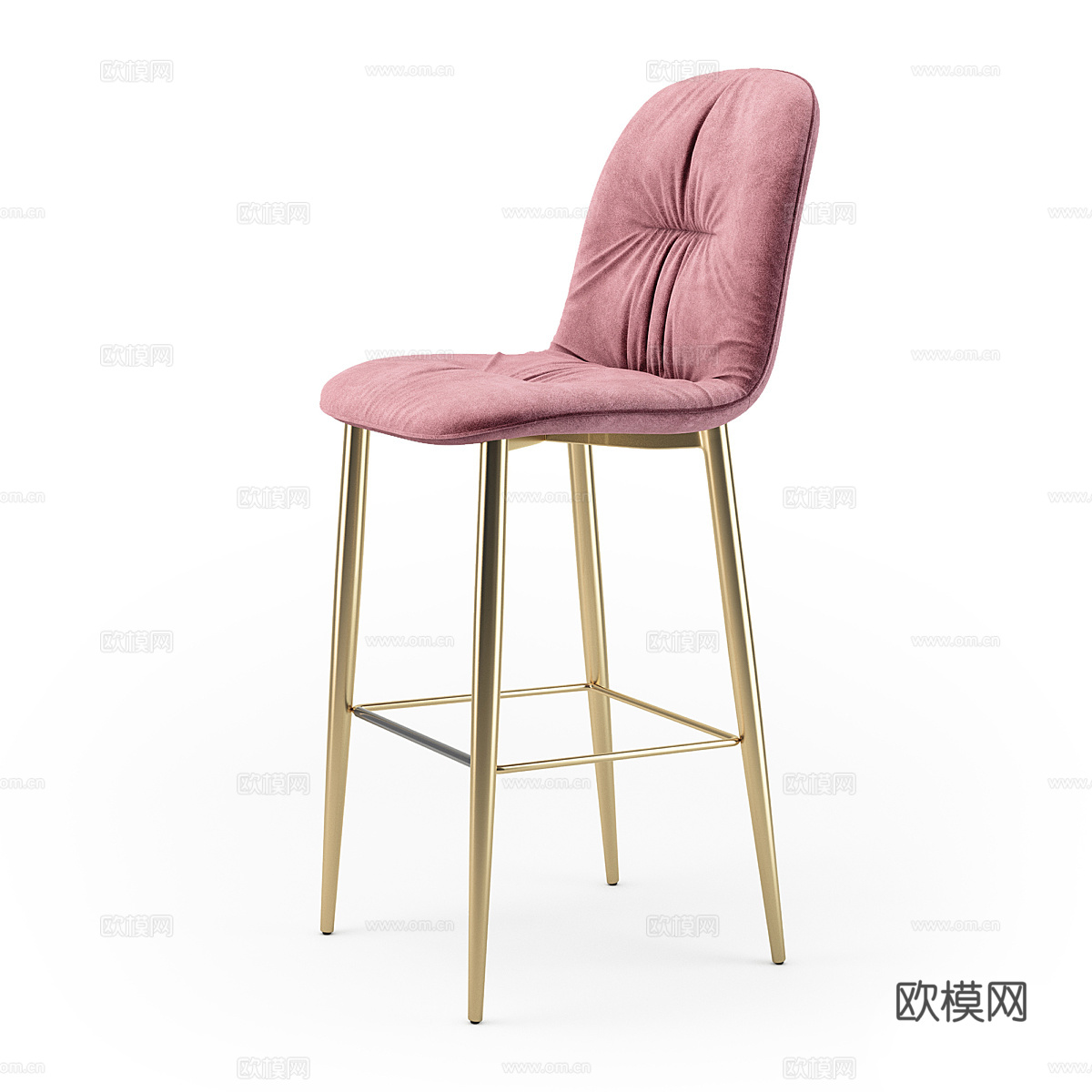 现代轻奢布艺吧台椅3d模型