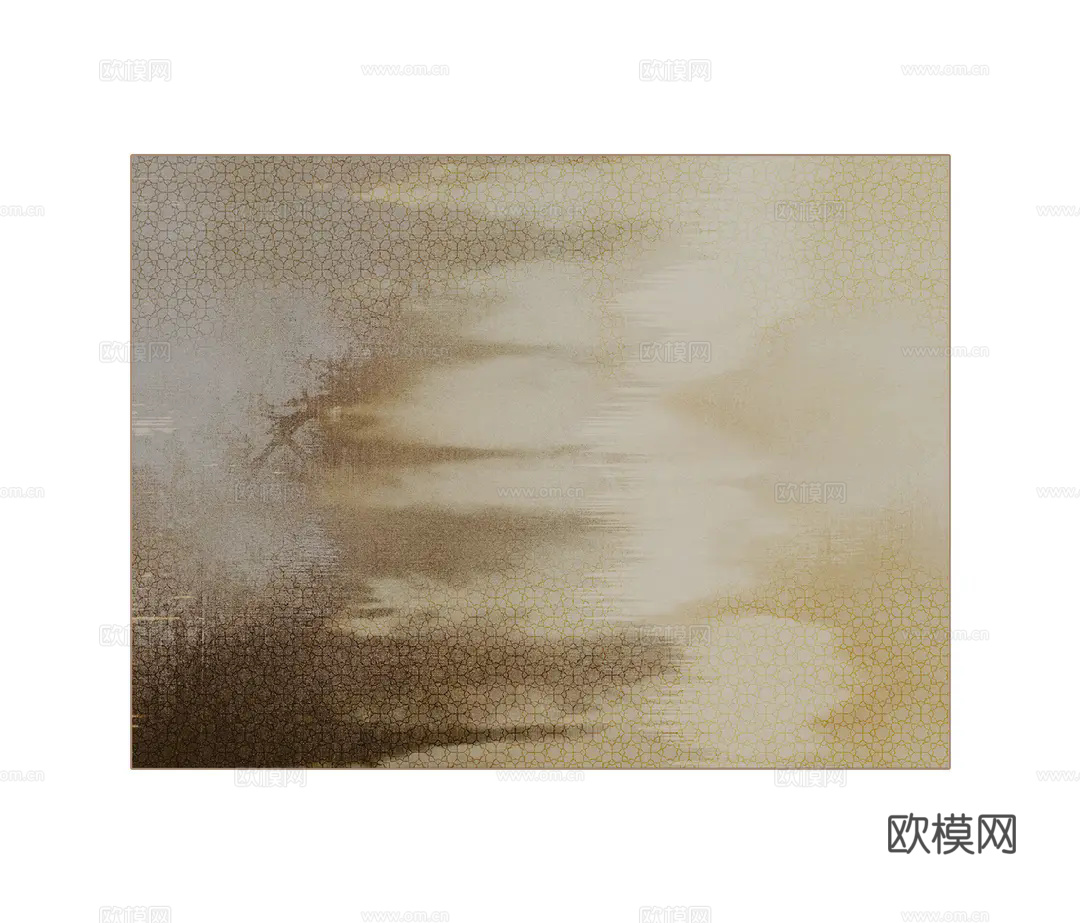 米色几何地毯