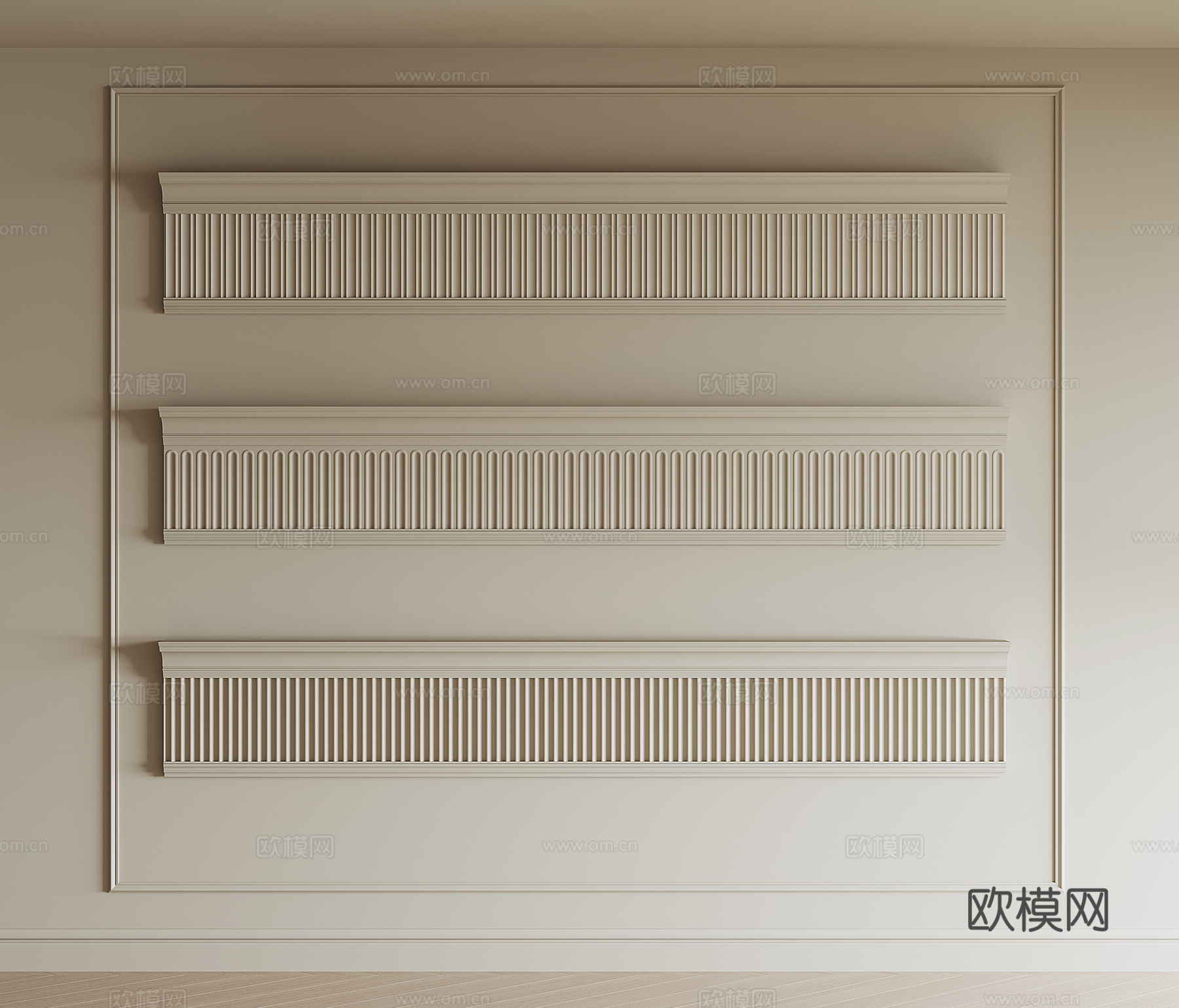 现代石膏线su模型