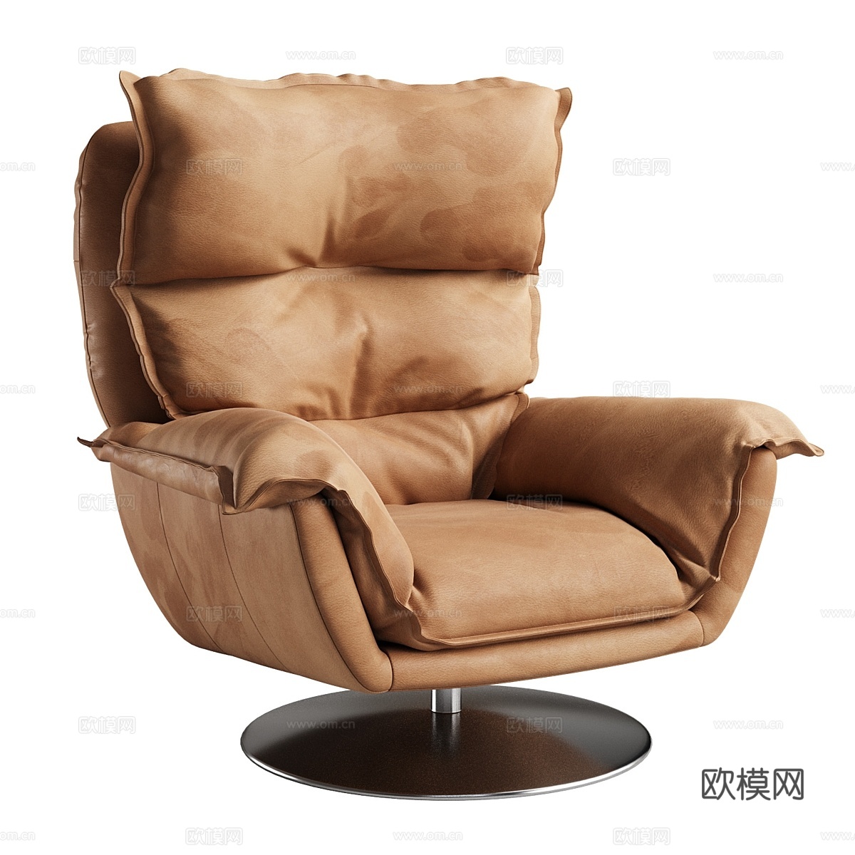 Dunn 皮革旋转扶手椅3d模型