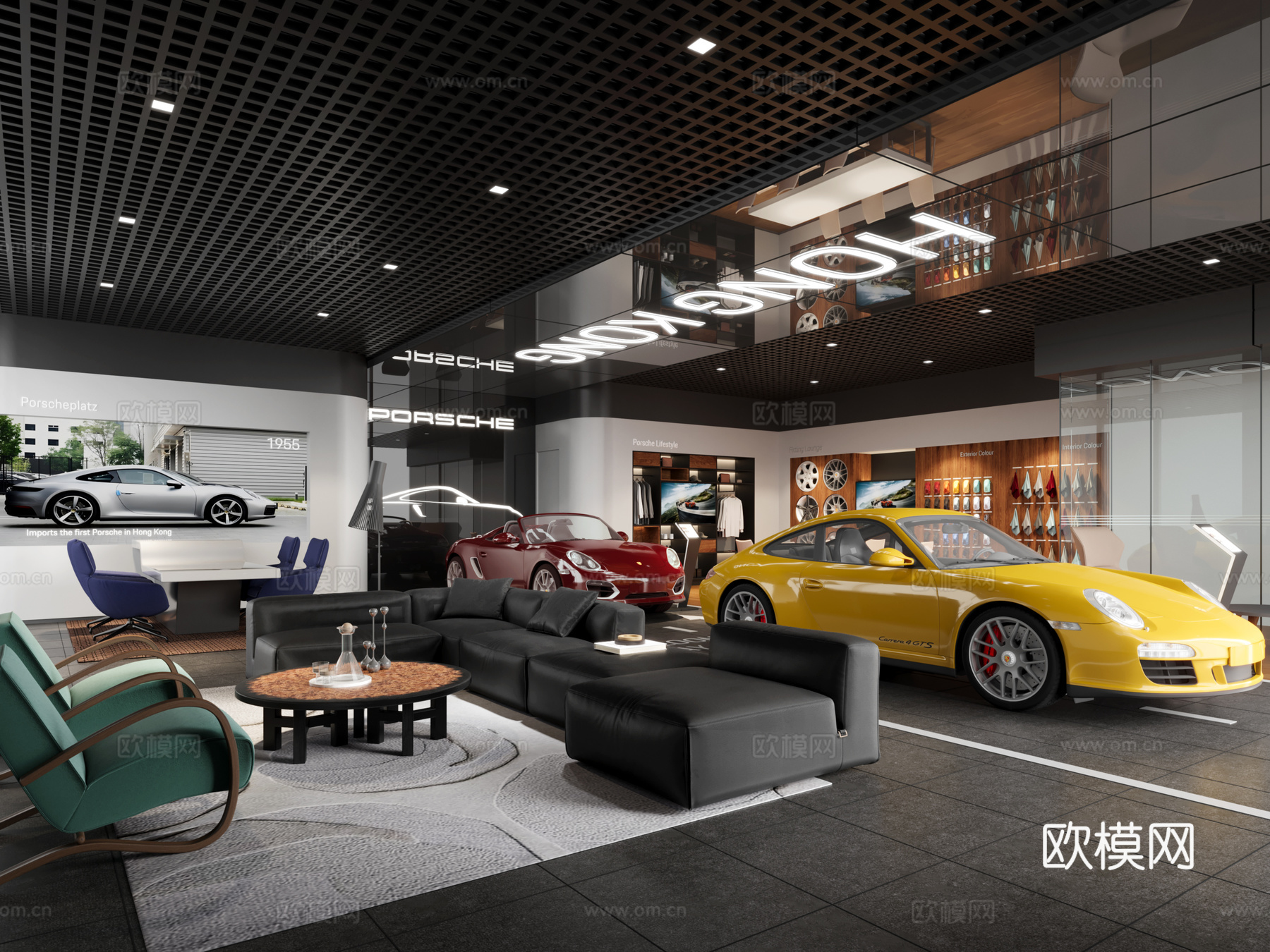 保时捷汽车展厅3d模型