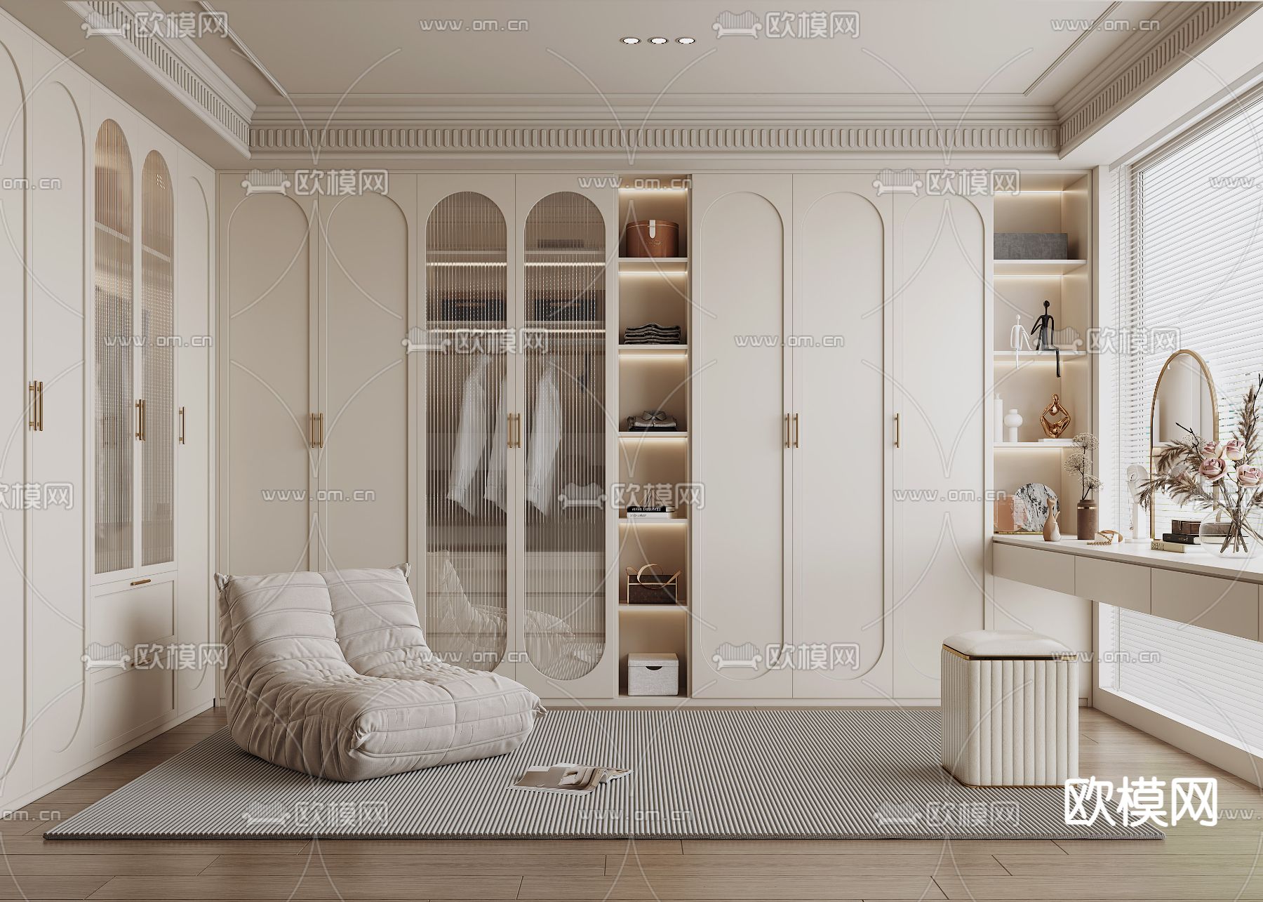 法式衣帽间3d模型下载
